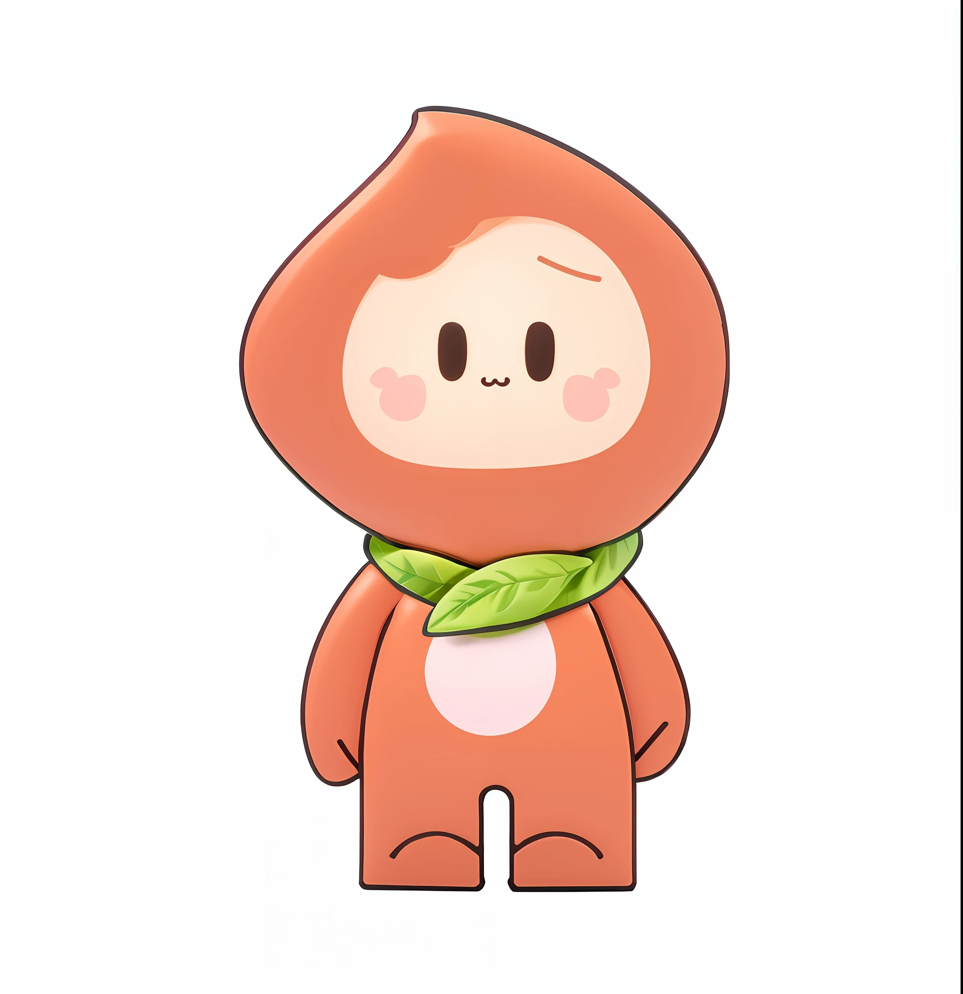 Blind box toy style, a peach mascot, cute face
