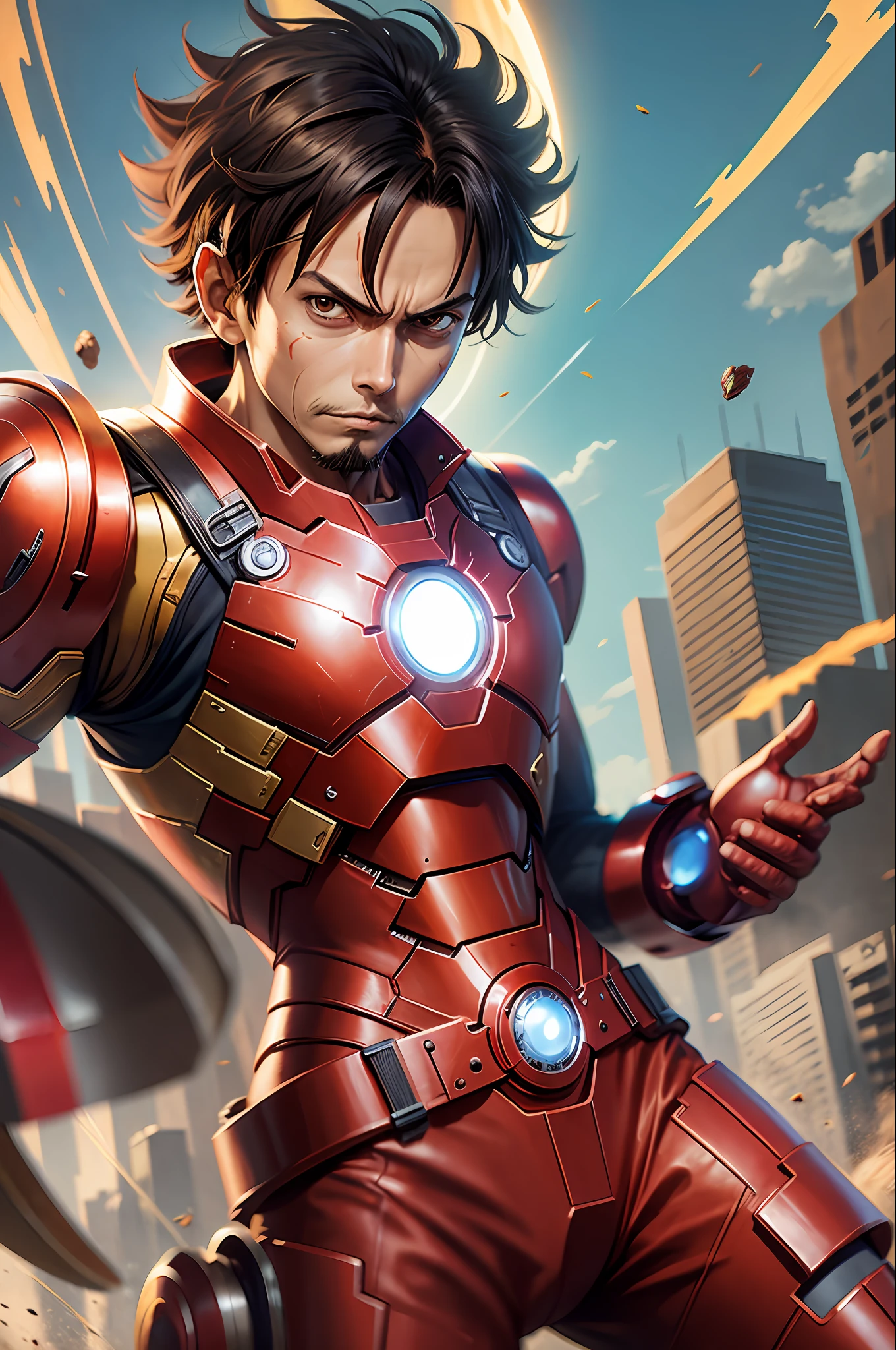The character Monkey D. luffy in Iron Man armor --auto --s2