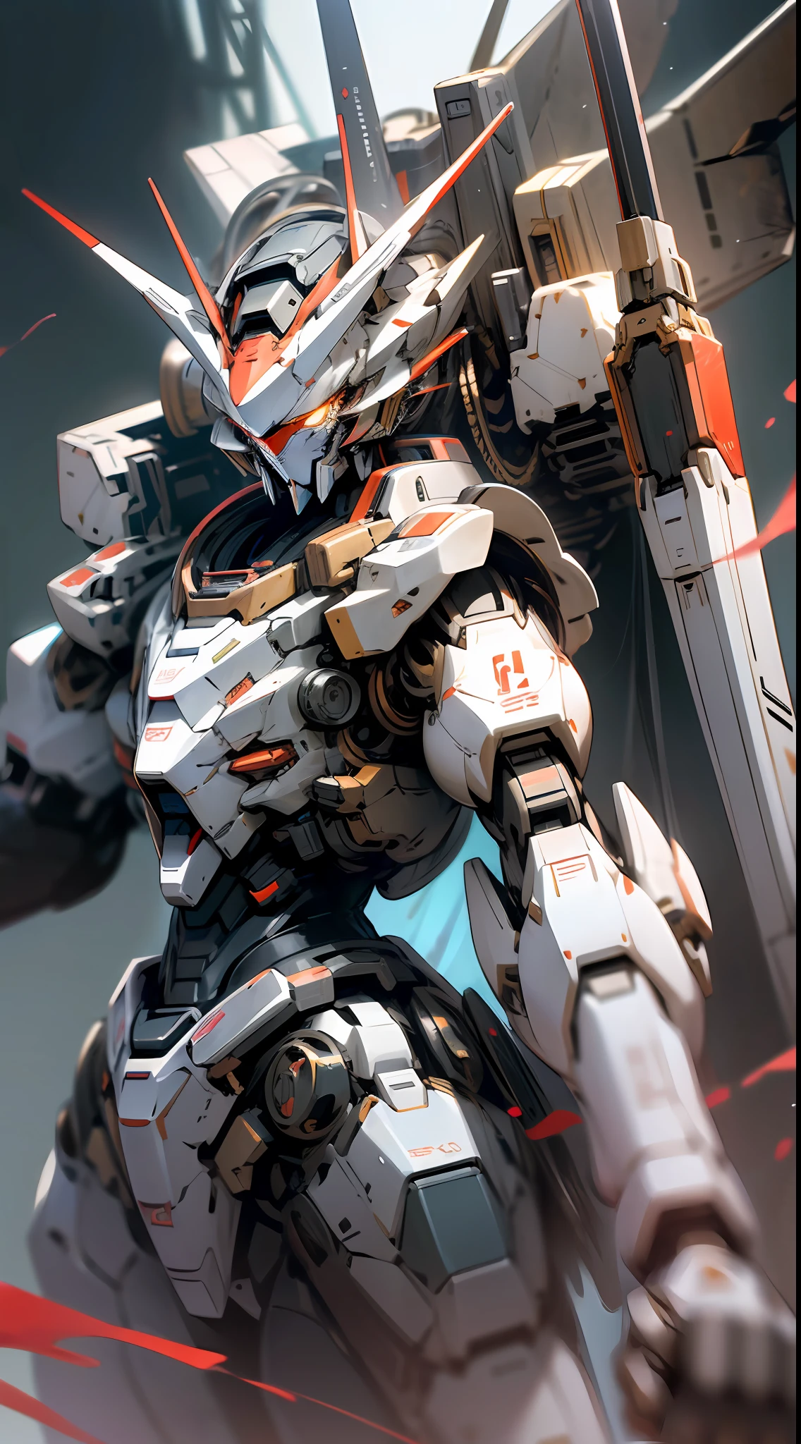 (Masterpiece, Best Quality: 1.3), Extremely High Detail, Complex, 8k, HDR, Wallpaper, Cinematic Lighting, Sky, Flying, Holding Weapons, Glow, Armor, Glowing Eyes, Mecha, Reality, Mecha, Close-up of robot with red and white color scheme, Modern Mecha anime, Anime Mecha aesthetics, Cool mecha style, Mecha anime, Best Anime 4K Konachan wallpaper, Mecha aesthetics, Mecha Art, Alexander Fira white mecha, white and red armor, anime large mecha robot --auto --s2