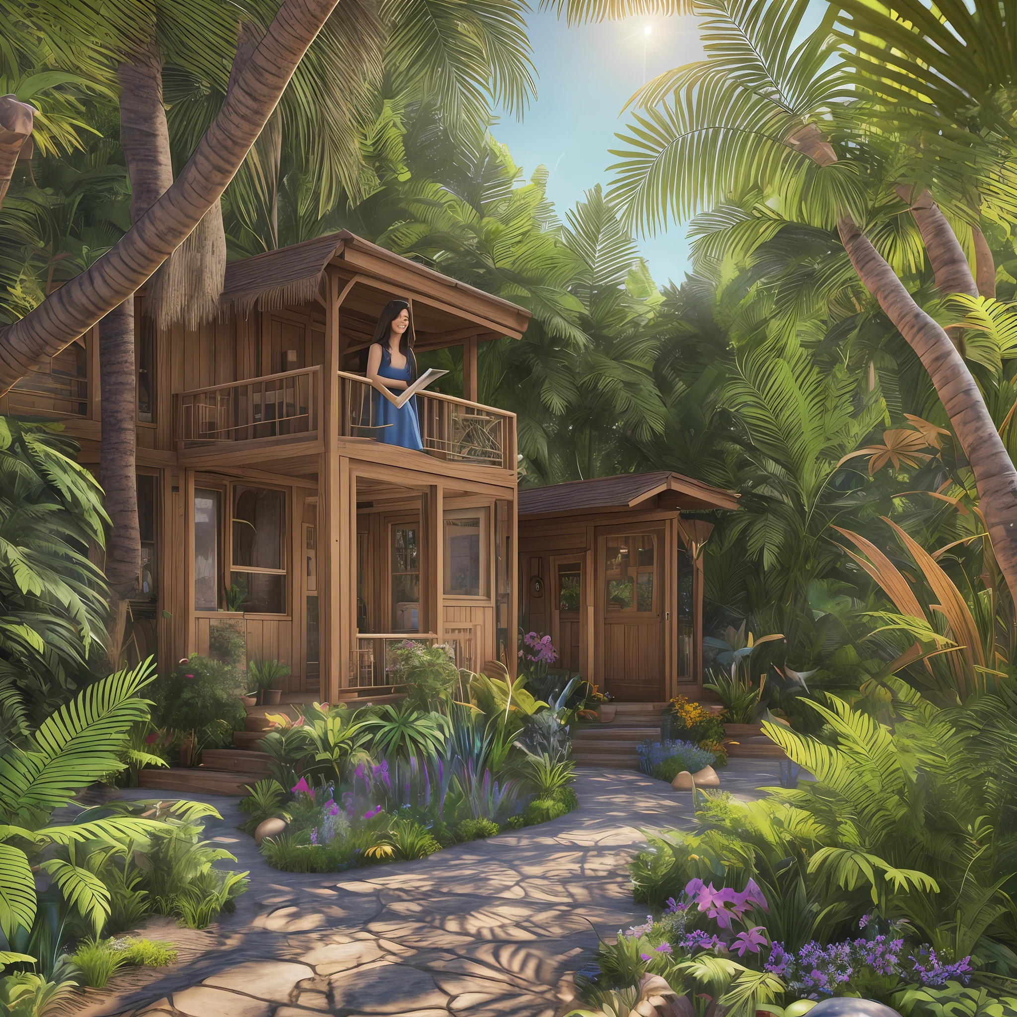 creates a more real movie image ,with a more real woman,original,original,A lush, vibrant alien oasis, teeming with exotic wildlife and vibrant foliage,brunette woman 40 years,beautiful hair,and long,8k resolution, in Artstation 8k HD high definition detailed realistic, detailed, skin texture, hyper detailed,a:1.2), (realistic, photorealistic:1.37), ultra-detailed, 1 woman, cute, solo, beautiful detailed sky, (smile:1.15), (beautiful smiling mouth) .most real image possible ,puts a house in this scene, ,detailed eyes.most real image possible , a house in this beautiful most real movie image ,original,A lush, vibrant alien oasis, teeming with exotic wildlife and vibrant foliage,brunette woman 50 years,on 8k HD high definition detailed realistic , detailed, skin texture, hyper detailed,a:1.2), (realistic, photorealistic:1.37), ultra-hair,and long,8k resolution, in Artstation 8k HD high definition detailed realistic, detailed, 8k texture in uhd --auto --s2a --s2