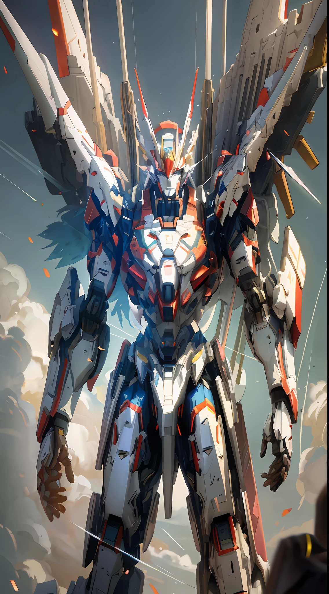 arafed robot with a large wing and a large body, alexandre ferra white mecha, modern mecha anime, an anime large mecha robot, mecha art, cool mecha style, mecha anime, greek god in mecha style, alexandre ferra mecha, mecha wings, giant anime mecha, anime mecha aesthetic