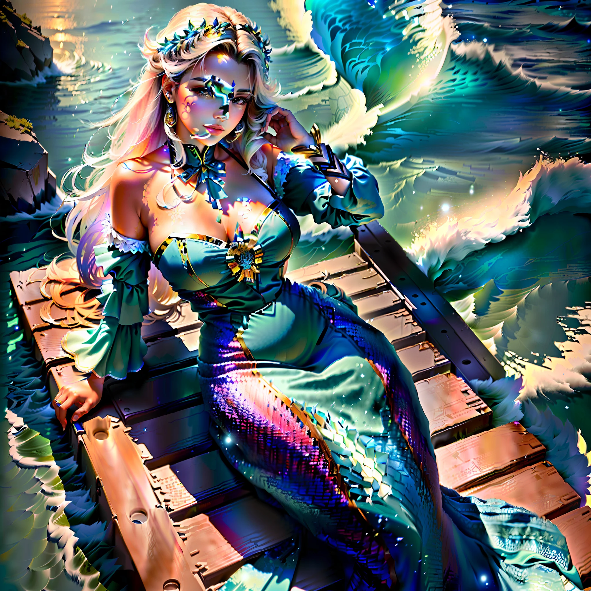((ilustração digital) OR (arte conceptual) OR (arte conceitual)) AND ((sereia) OR (nereida)) AND ((estilo de quadrinho) OR (quadrinhos)) AND ((aquarela) OR (aquarelado)) AND (2D) AND (corpo inteiro) AND (pose dinâmica) AND (detalhamento suave) AND (de Ayami Kojima)