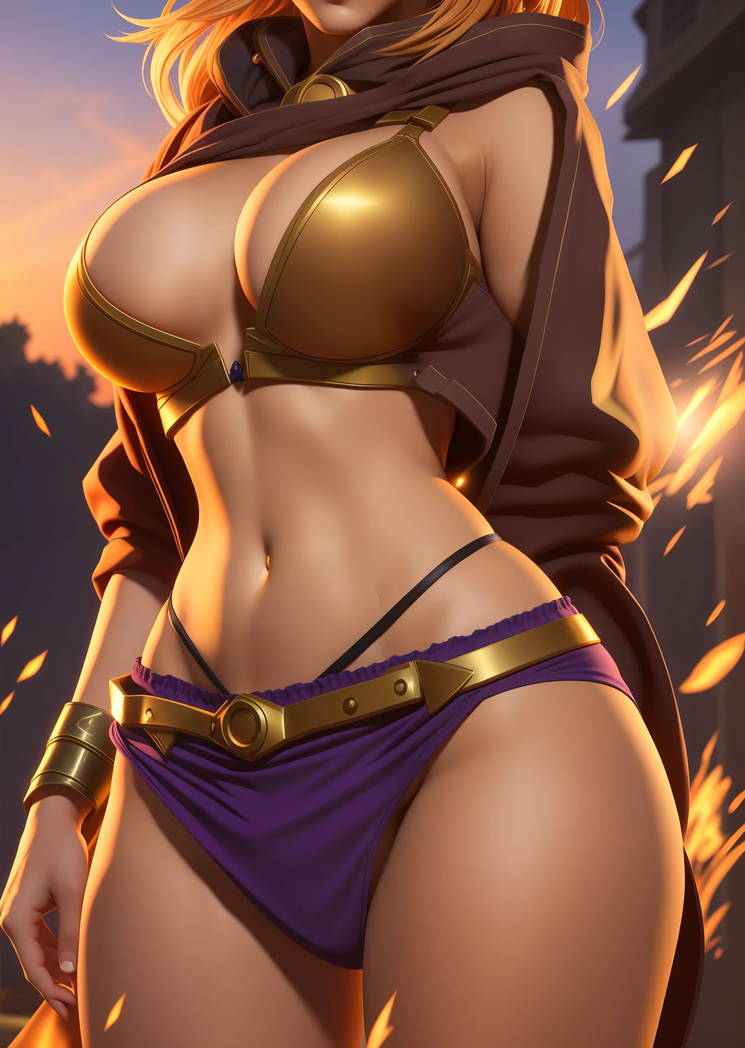 Creates the character leona, from the game, The Do so a panties and( covering the breasts )with the hand in high definition of excellent quality lighting of excellent quality