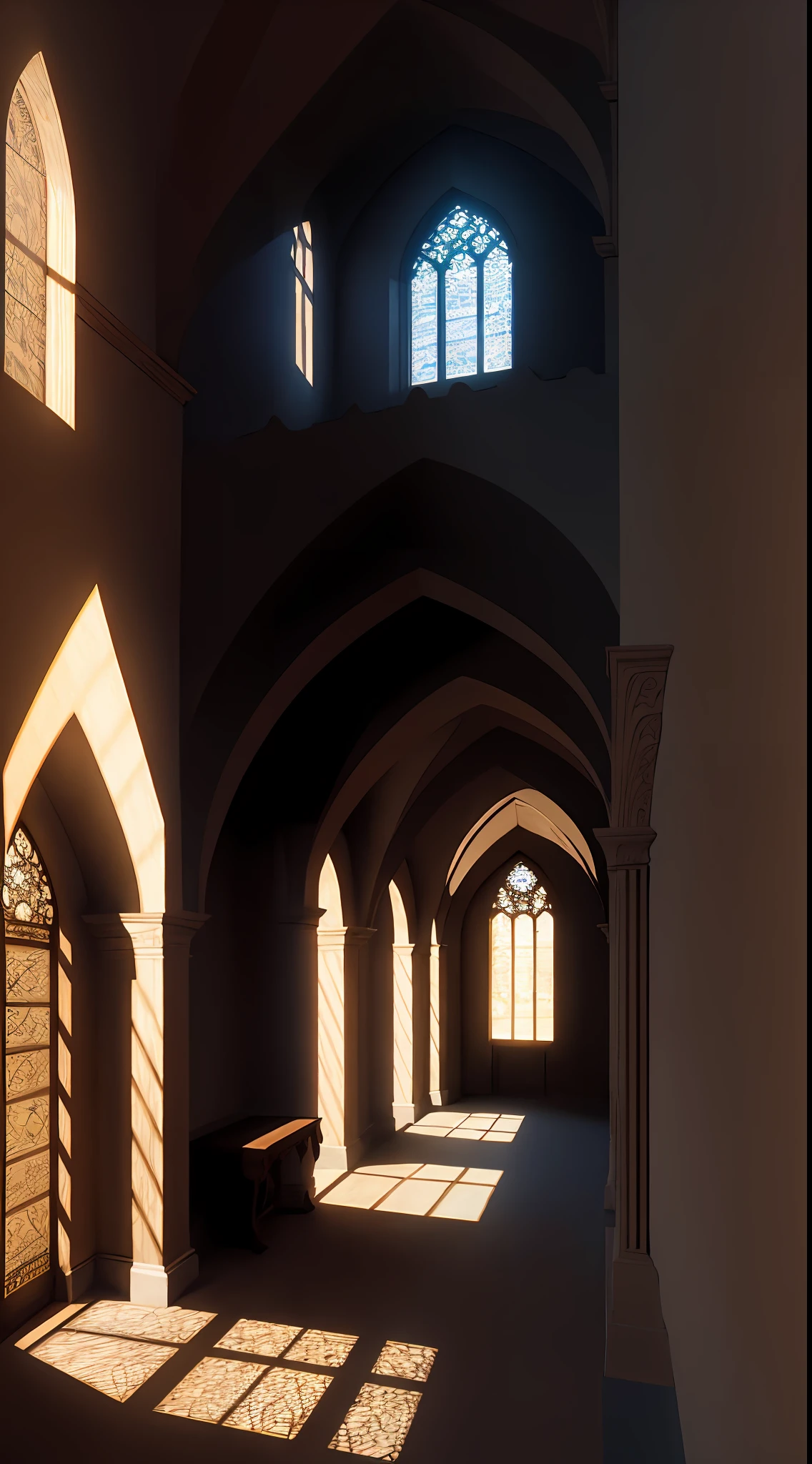 An ultra-detailed masterpiece, high resolution hiding place, with best illumination and shadow. A delicate and beautiful scene with a hidden space and intricate details. Deep shadows and warm sunlight create a contrast, with a focus on details that gradually come into view.