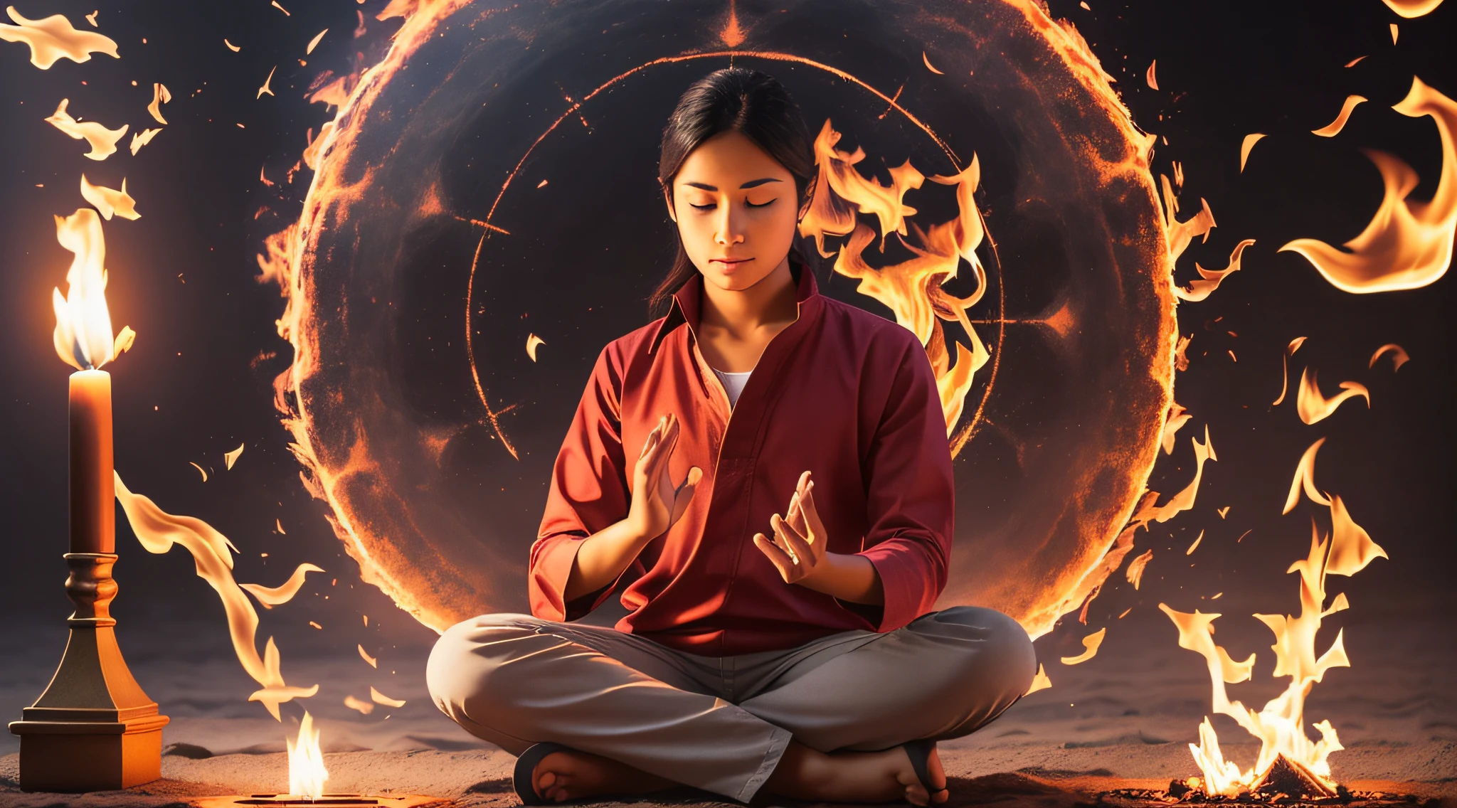 A FIRE WORSHIPPER MEDITATES ON THE ULTIMATE REALITIES OF EXISTENCE
This degree shows the ability, or the need, to be able to focus thoughts, to meditate, or to find their center. The “Fire Worshipper” can be very intensely interested or passionate about something throwing them selves into the middle of something, getting as much out of the experience, event or study as they can. At times in your life, you are likely to find yourself very focused, with a great passion for something that really ignites your interest. There could be a sense of danger in some respects, but also a sense of new beginnings. Harnessing your personal resources, particularly your rich inner life, can create magic. Look through appearances to get to the heart of matters.