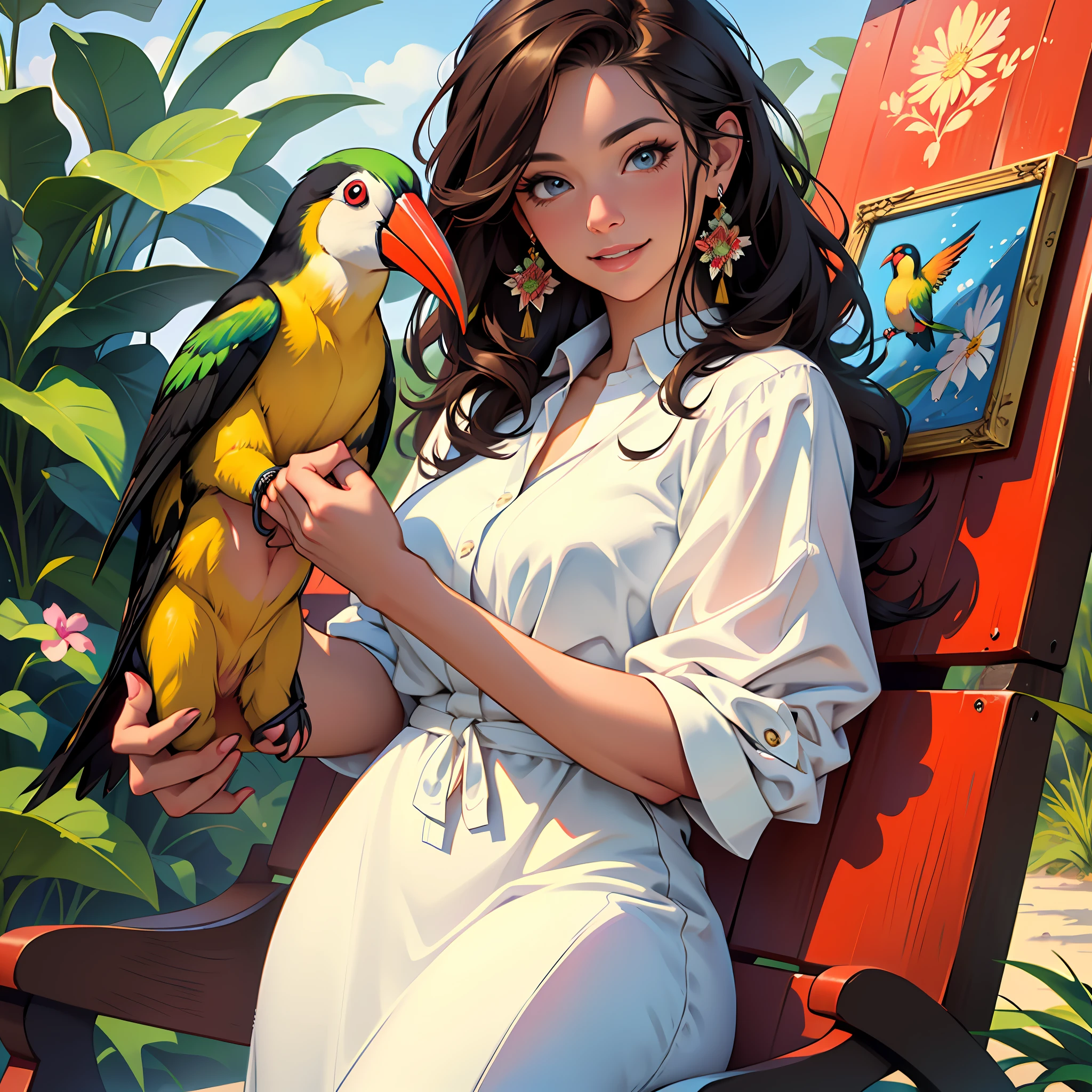 Cute puppy. Beautiful puppy. Adorable puppy. Cute cat. Cute toucan. gorgeous toucan.hummingbirds Gorgeous flower. Realistic Hummingbird beautiful. Portrait of a woman in a white dress, holding a book with delicate hands, expressing beauty and strength. Detailed portrait of an indigenous woman in cartoon style, with beautiful eyes, quick brushstrokes and vibrant colors. Cute puppy. Beautiful puppy. Masterpiece of a cute puppy, with red and white fur. Italian girl posing, detailed face, dark hair, athletic body, wearing red flannel and jeans. Soft hair, happy smile, cute Italian.