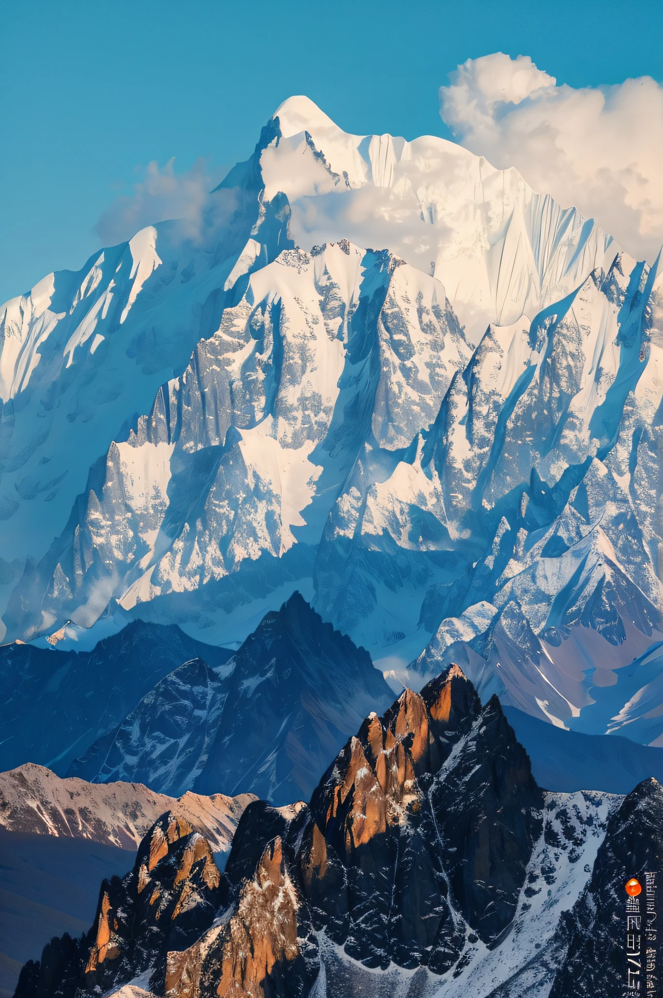 Real world, covered by snowy mountains, breathtaking snow-capped mountain landscape, mountain surface with more fine, clear rock textures, mountains, high mountains in the background, snow-capped mountains, spectacular mountains, breathtaking mountains, icebergs behind, snowy mountains, snowy mountains, mountains in the background, clouds floating on the mountains, light shining from the left, huge mountains, mountains, beautiful mountains, huge majestic mountains, high mountains on the horizon, ultra high-definition, accuracy, ultra-detail, Award-winning, high quality, best quality, high detail, anatomically correct, detail, accuracy,