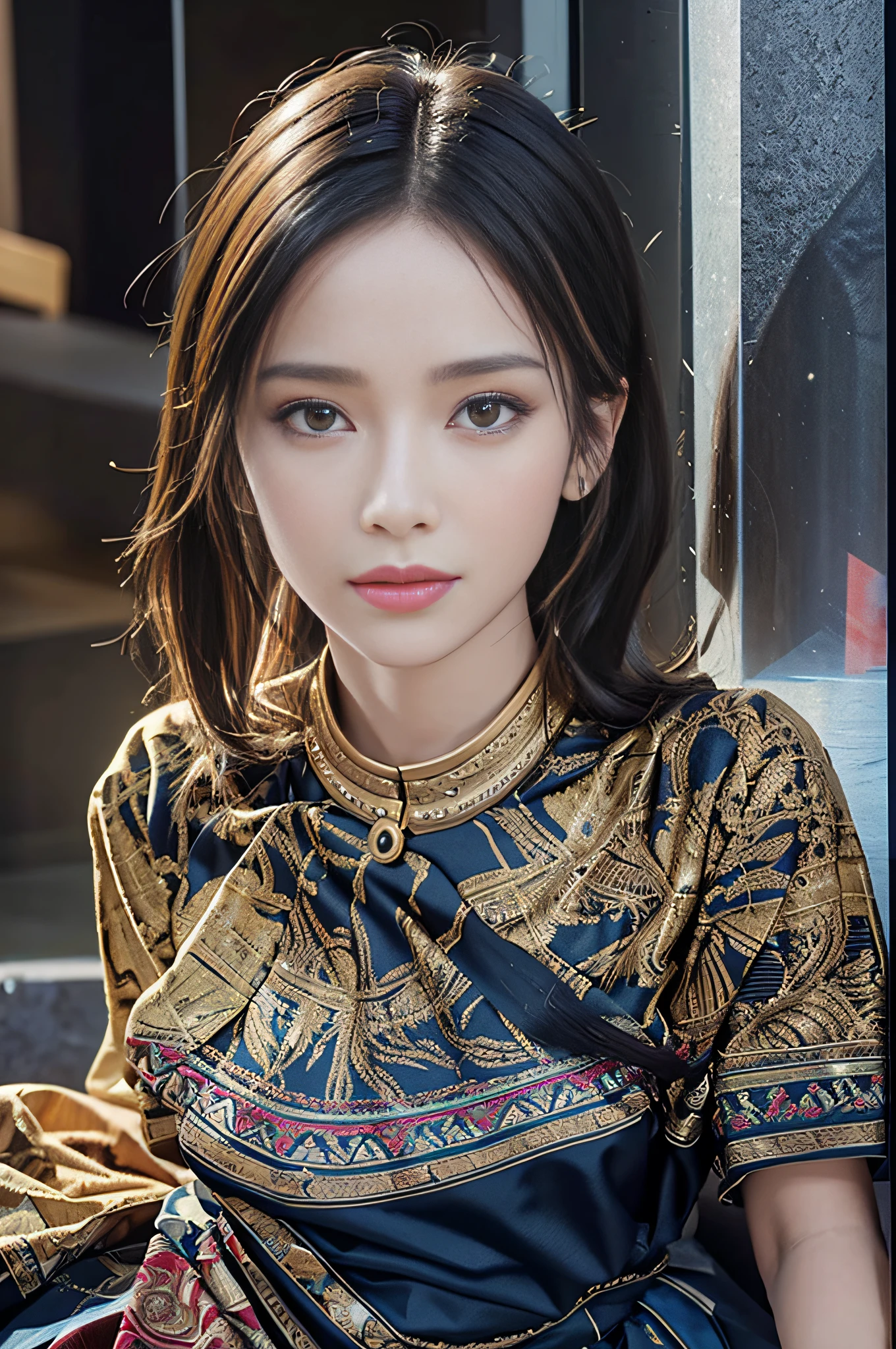 ultra hd, retina, masterpiece, anatomically correct, textured skin, super detail, high detail, high quality, high quality, award-winning, (realistic: 1.7), (best quality)), (ultra-high resolution), (realistic: 1.6), realistic, (surreal: 1.2), (realistic face: 1.2), (8k), (4k), (masterpiece), (realistic skin texture), a girl, daytime, skirt and high heels, multicolored hair,