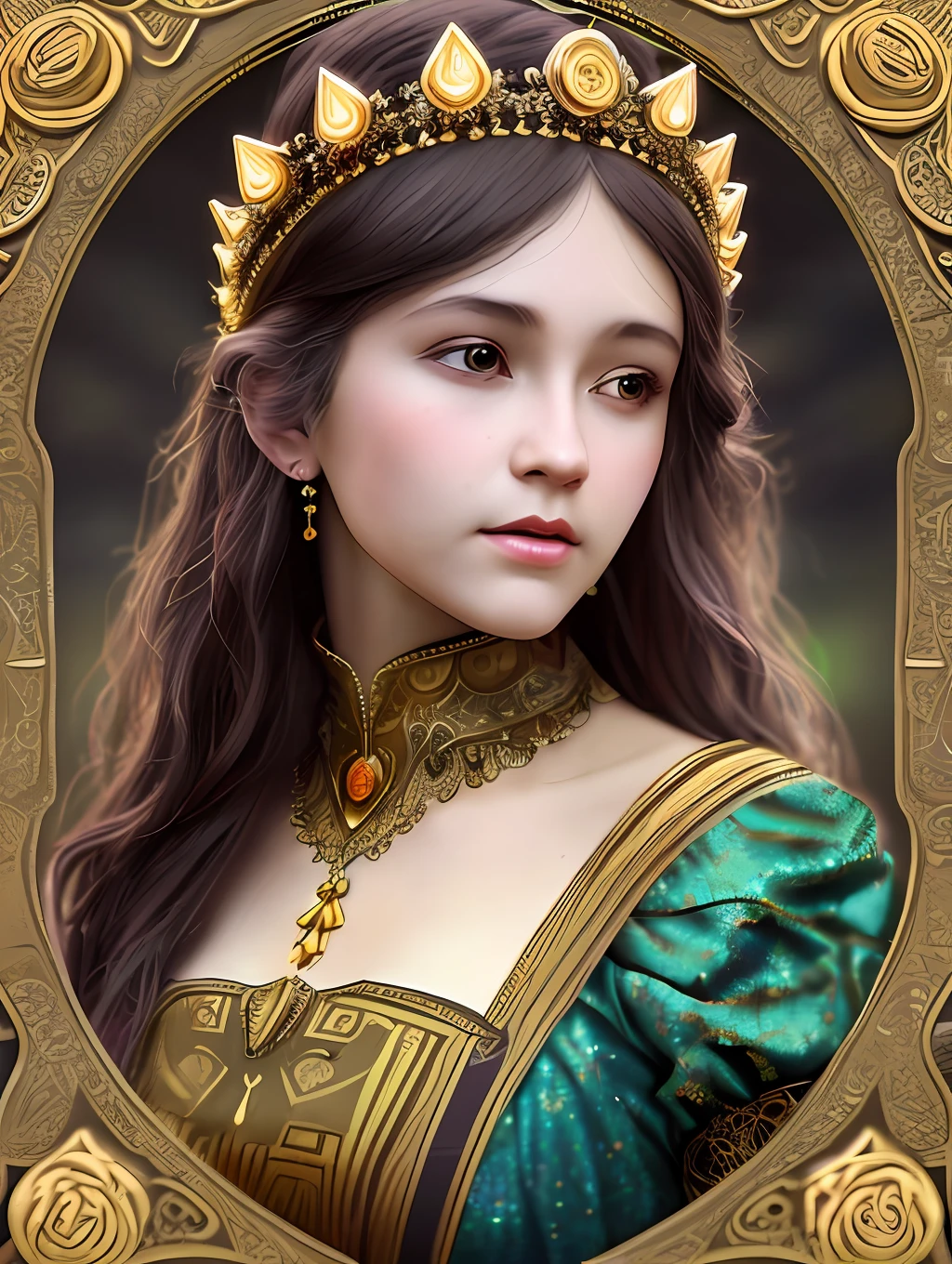 little fusion pojatti realistic steampunk, fractal isometrics details bioluminescens : a stunning realistic photograph of a beautiful greek woman, beautiful awesome lady with big rose flowers tiara of wet bronze structure, 3d render, octane render, intricately detailed, titanium decorative headdress, cinematic, trending on artstation | Isometric | Centered hipereallistic cover photo awesome full color, hand drawn, dark, gritty, realistic, in the style of mucha, in the style of klimt, erte .12k, intricate. hight definition, cinematic, Rough sketch, mix of bold dark lines and loose lines, bold lines, on paper , close up with silky dress, Insanely beautiful woman