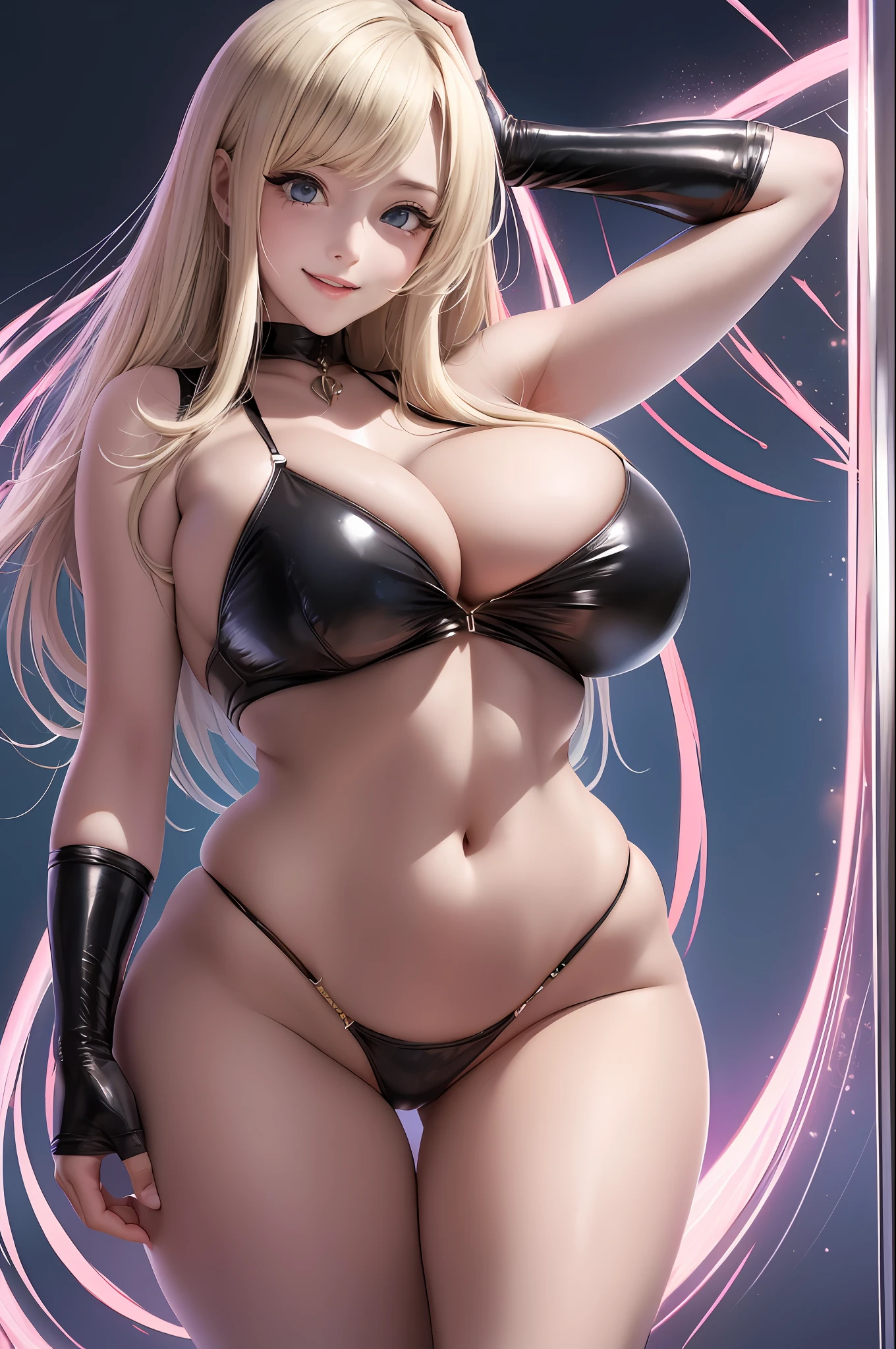 illustration, cartoon, 1 girl, huge breasts, big hanging breasts, simple background, tilting, ahegao naked, posing, smiling