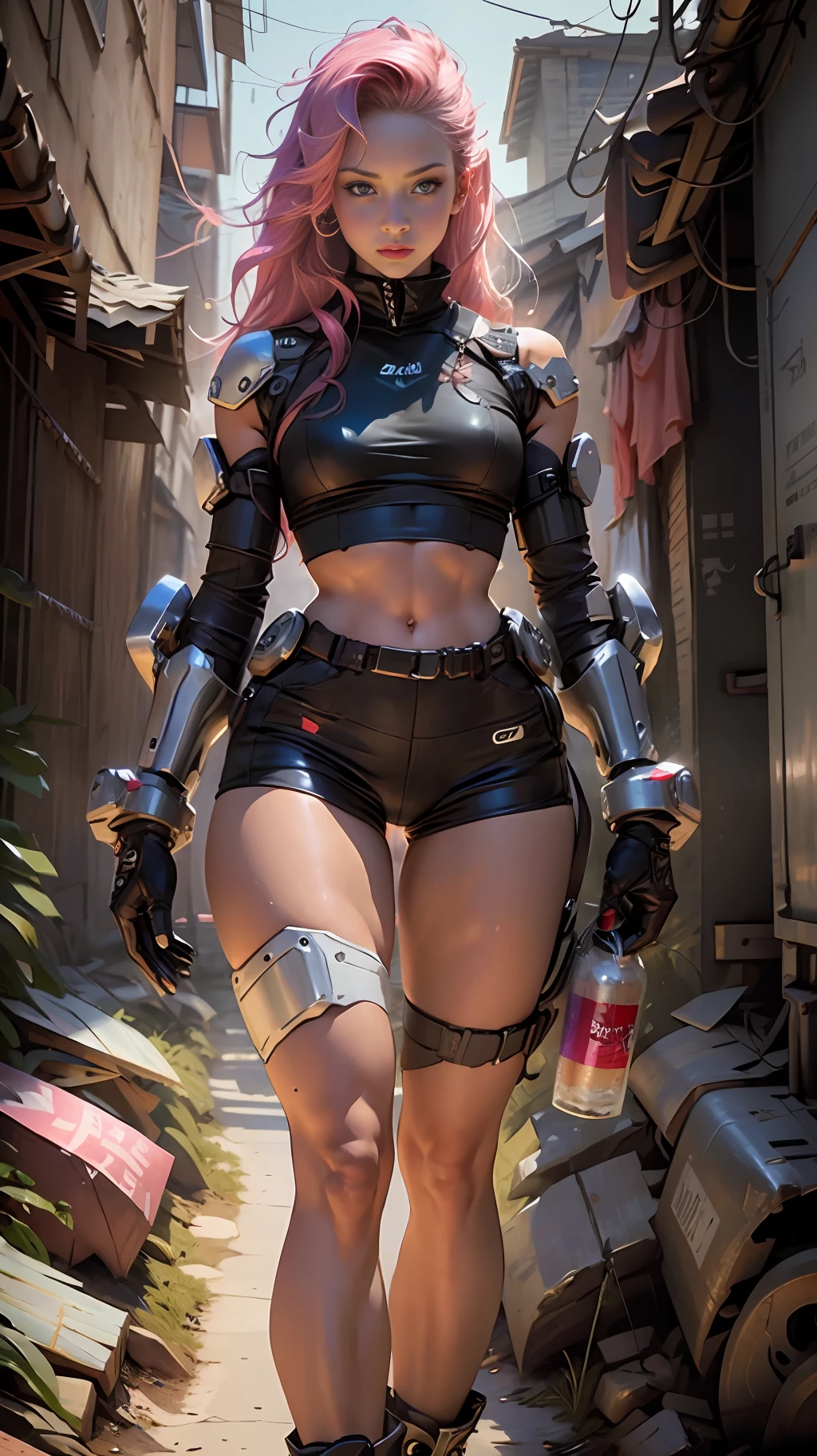 Woman body definition thick thigh cybernetic body parts, short underwear, extreme beauty, fair skin