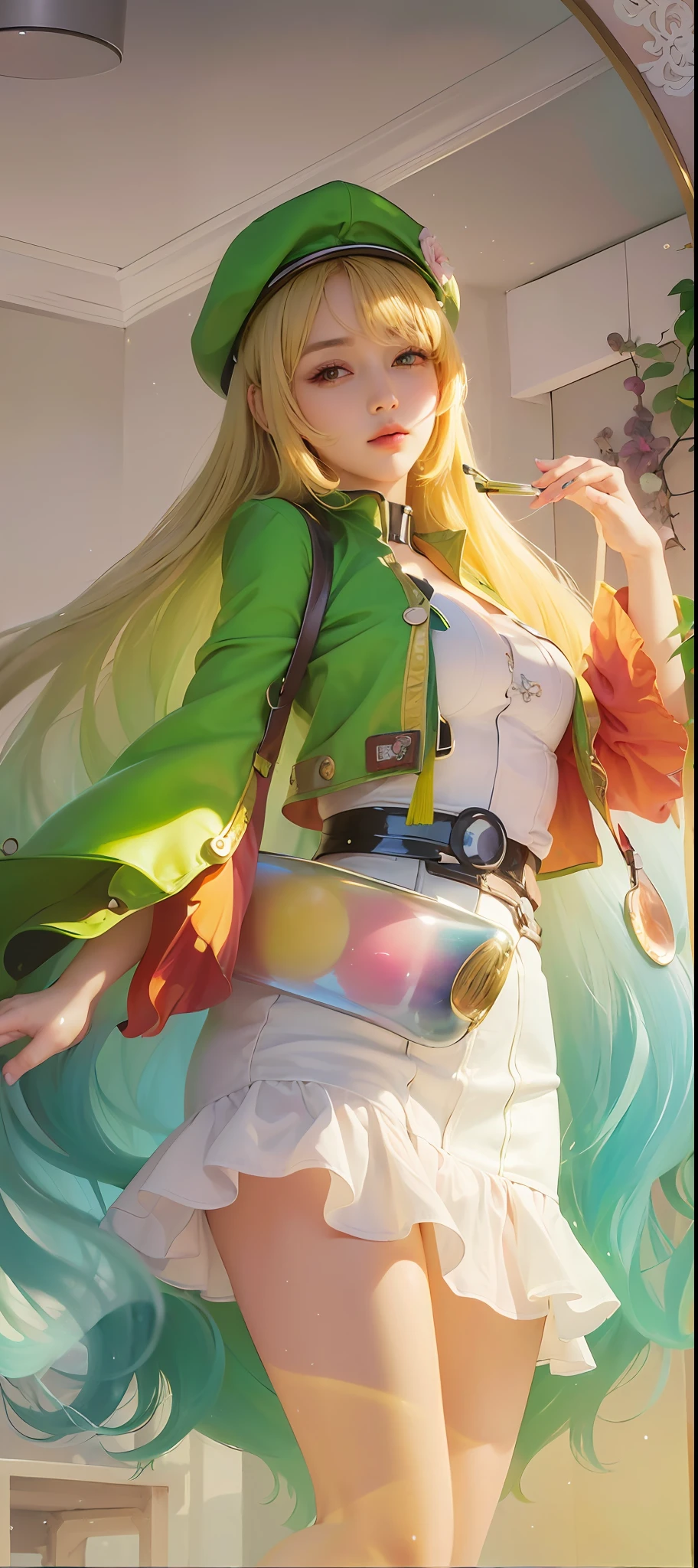 (8k, RAW photo, photorealistic:1.25) ,( lipgloss, eyelashes, gloss-face, glossy skin, best quality, ultra highres, depth of field, chromatic aberration, caustics, Broad lighting, natural shading,Kpop idol) looking at viewer with a serene and goddess-like happiness, big breast (big boobs), closed mouth