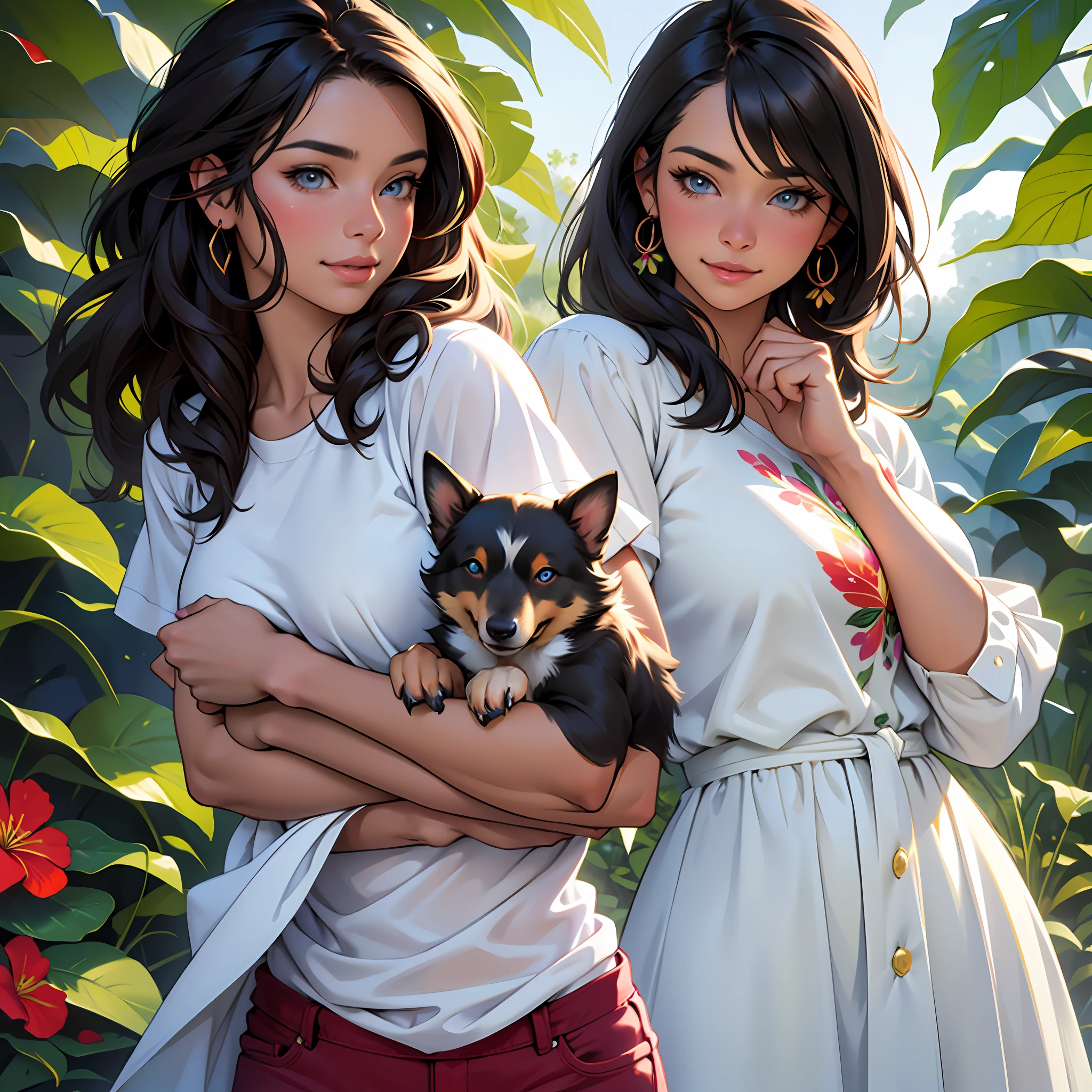 Cute puppy. Beautiful puppy. Adorable puppy. Cute cat. Cute toucan. gorgeous toucan.hummingbirds Gorgeous flower. Realistic Hummingbird beautiful. Portrait of a woman in a white dress, holding a book with delicate hands, expressing beauty and strength. Detailed portrait of an indigenous woman in cartoon style, with beautiful eyes, quick brushstrokes and vibrant colors. Cute puppy. Beautiful puppy. Masterpiece of a cute puppy, with red and white fur. Italian girl posing, detailed face, dark hair, athletic body, wearing red flannel and jeans. Soft hair, happy smile, Italian fof