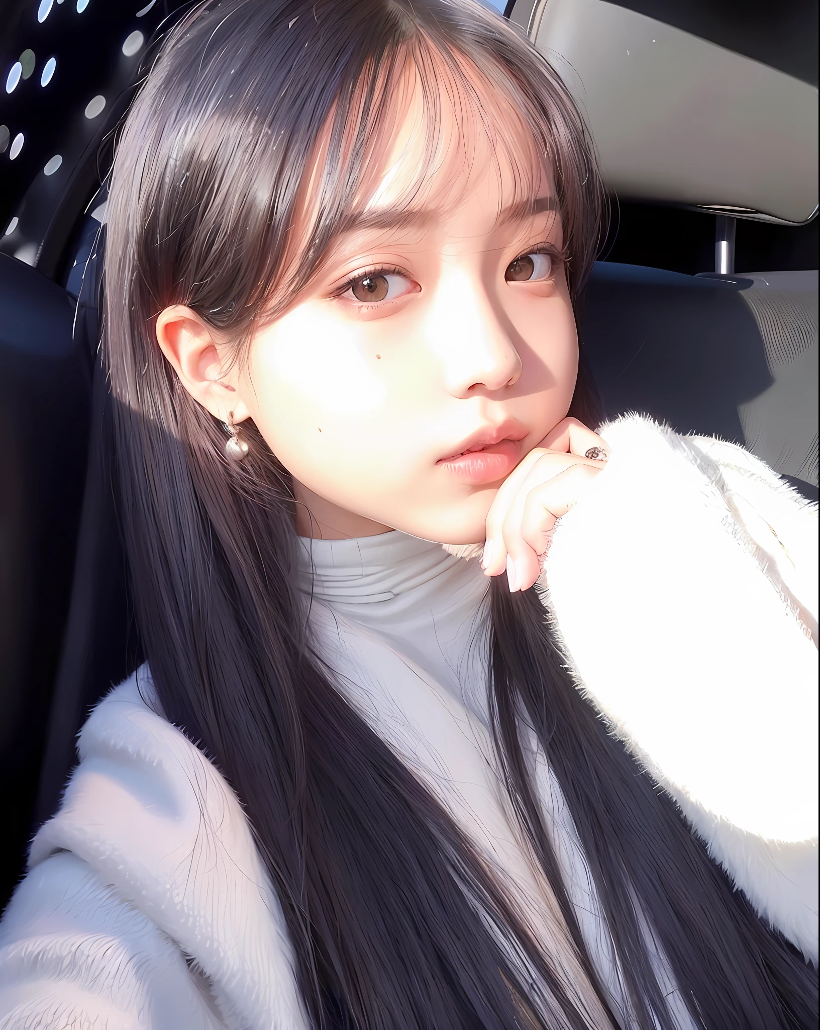 Arafe girl with long black hair sitting in car, Blackpink Jisoo, Blackpink Jisoo, Portrait Jisoo, Ursan, Kim Do-young, She has black hair with bangs, Shin Jin-young, with bangs, Blackpink Josi, Headshot profile picture, Larisa Manobar,Big,Revealing clothes