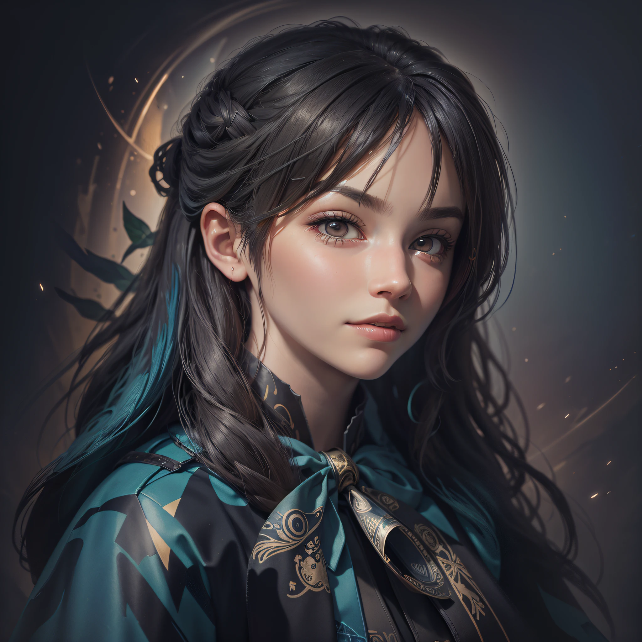 (Front Focus), (In the Dark: 1.6), Surrealist Female Portraits by David Hockney and Alphonse Mucha, Fantasy Art, Photo Realism, Dynamic Lighting, ArtStation, Poster, Volumetric Lighting, Very Detailed Faces, 4 K, Award-Winning 1girl, In the Dark, Deep Shadow, Low Key, Cowboy Shot, (Official Uniform: 1.4), Long Hair, Gray Hair, Cool, Exposed, Sexy --auto --s2