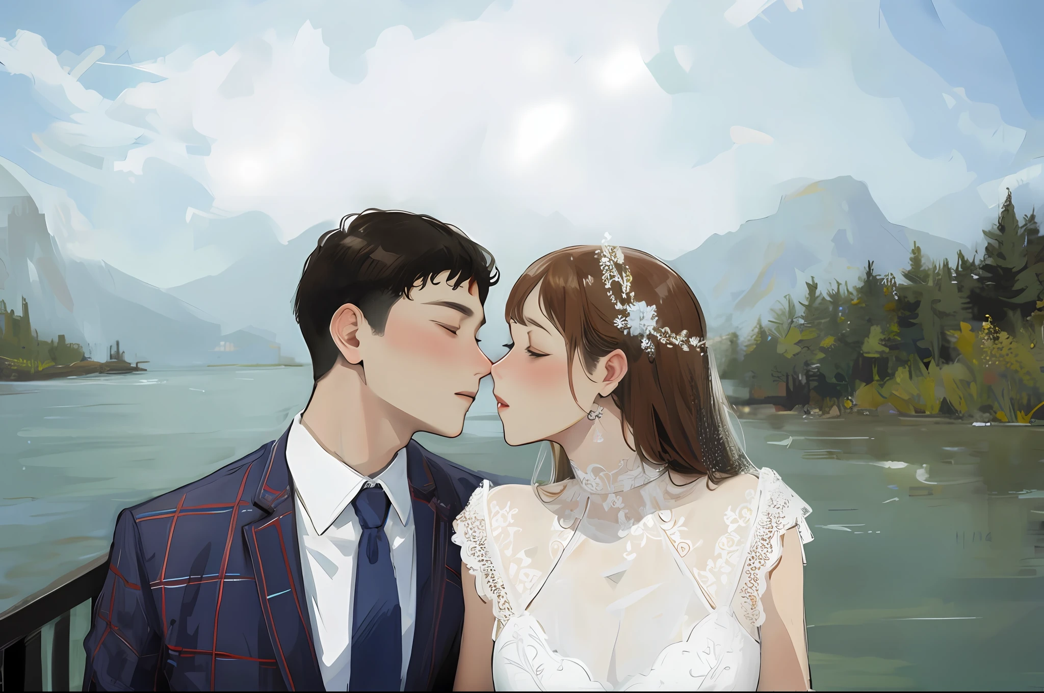Masterpiece, a couple, kiss