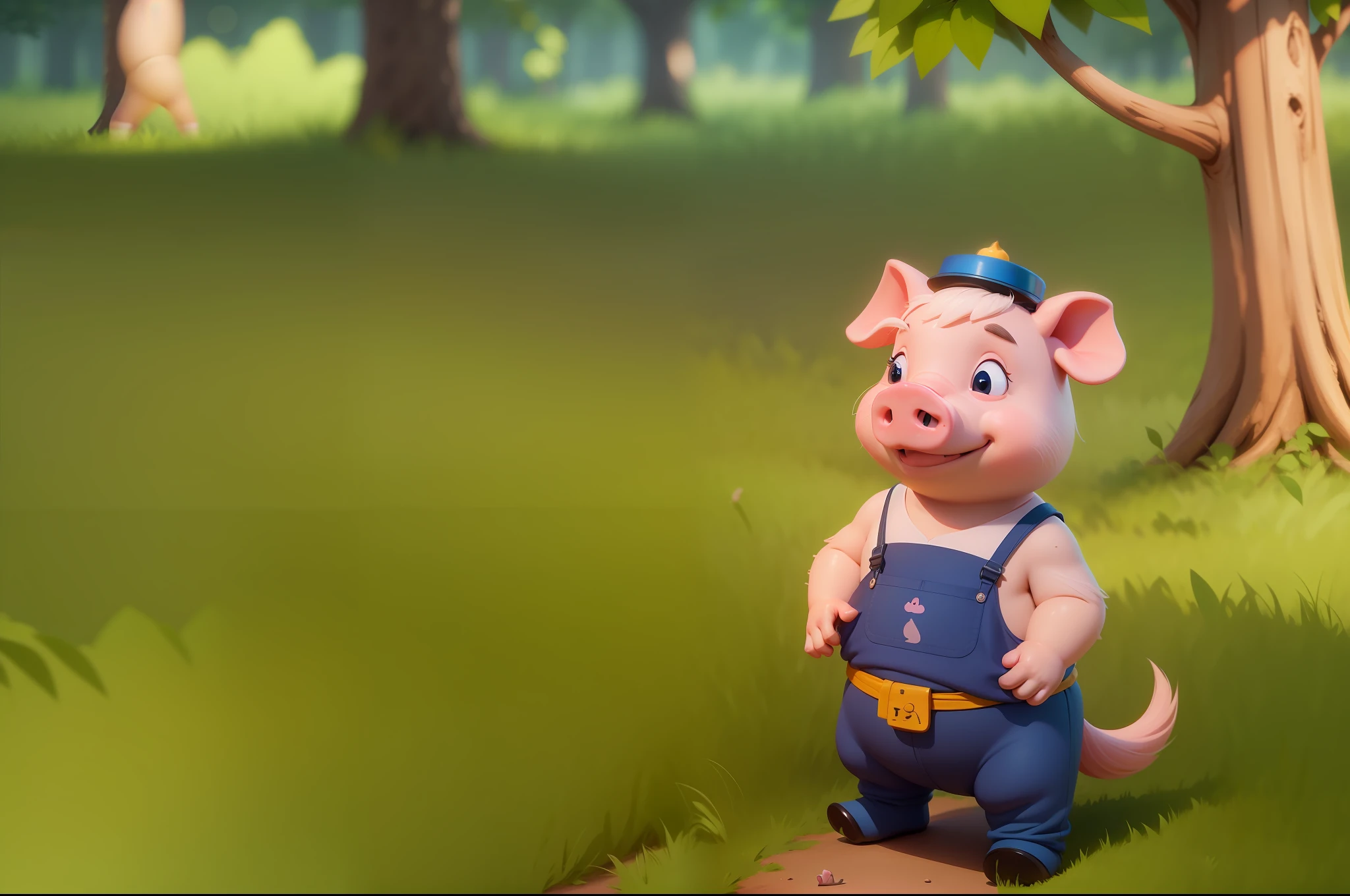 A little pig walking in the forest, cartoon, hyper realistic, 8k, ultra hd, pixar style, 3d --auto --s2