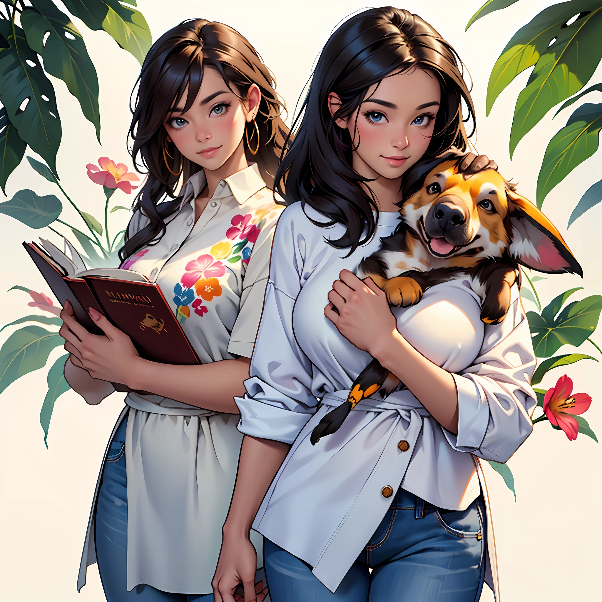 Cute puppy. Cute giraffe. Cute elephant. Beautiful puppy. Adorable puppy. Cute cat. Cute toucan. gorgeous toucan.hummingbirds Gorgeous flower. Realistic Hummingbird beautiful. Portrait of a woman in a white dress, holding a book with delicate hands, expressing beauty and strength. Detailed portrait of an indigenous woman in cartoon style, with beautiful eyes, quick brushstrokes and vibrant colors. Cute puppy. Beautiful puppy. Masterpiece of a cute puppy, with red and white fur. Italian girl posing, detailed face, dark hair, athletic body, wearing red flannel and jeans. Soft hair, happy smile, cute Italian.