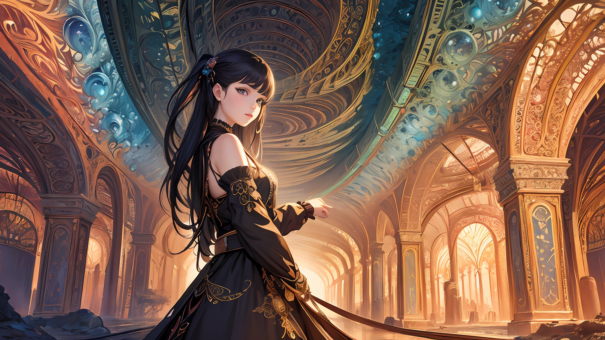 (masterpiece, top quality, best quality, official art, beautiful and aesthetic:1.2), (1girl), extreme detailed,(fractal art:1.3),colorful,highest detailed