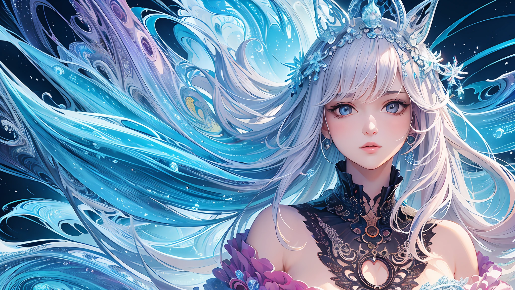 (masterpiece, top quality, best quality, official art, beautiful and aesthetic:1.2), (1girl), extreme detailed,(fractal art:1.3),colorful,highest detailed