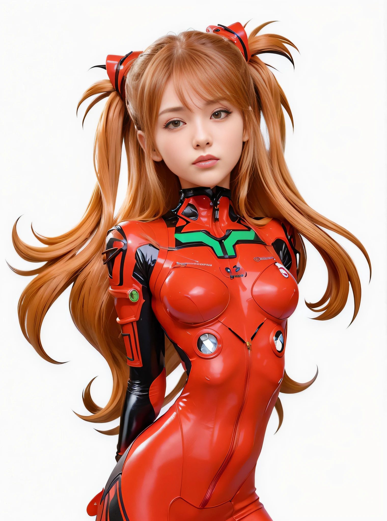 a close up of a woman in a red and black outfit, asuka langley sohryu, asuka langley, asuka langley soryu, asuka langley souryuu, full body zenkai! asuka suit, asuka, portrait of asuka langley soryu, beautiful asuka from evangelion, asuka suit under clothes!