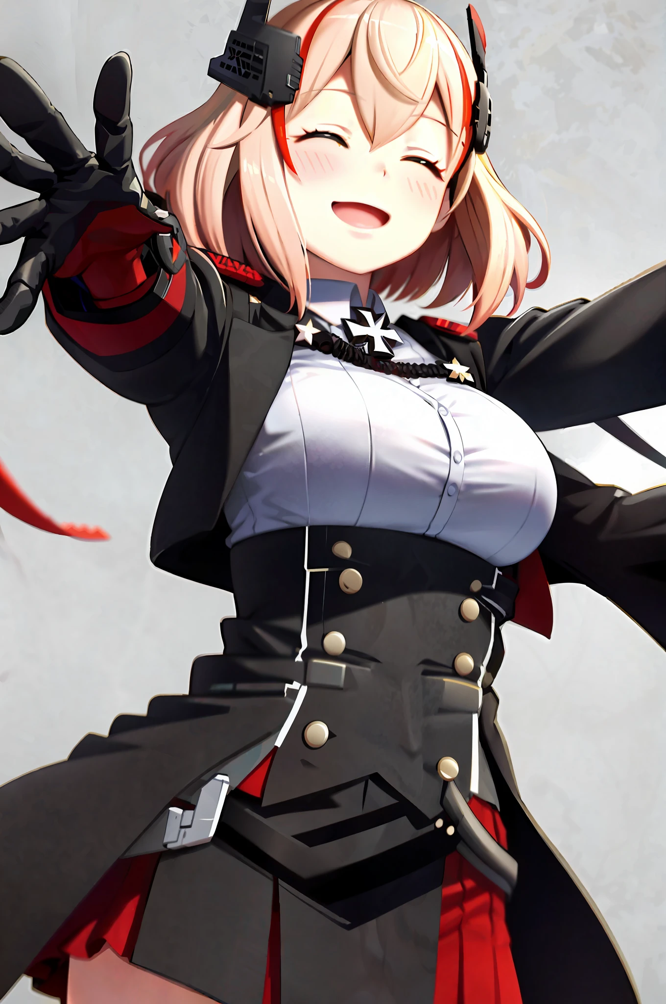 anime girl with headphones and a black jacket holding a pair of scissors, fine details. girls frontline, from girls frontline, azur lane style, girls frontline cg, from the azur lane videogame, girls frontline style, best anime 4k konachan wallpaper, girls frontline, characters from azur lane, kantai collection style, from arknights