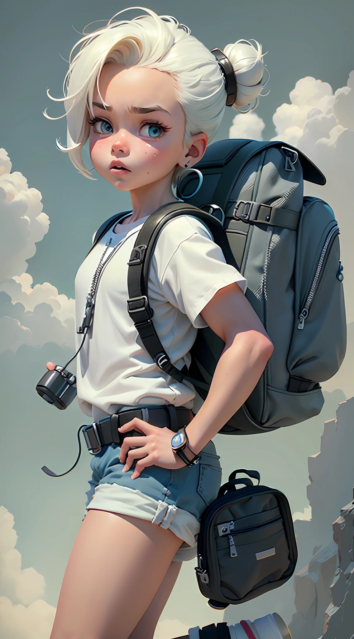 cartoon boy with backpack in front of a white background, animation character, 3d character, 3d character, arnold maya rendering, close-up character, 3d character rendering, cute cartoon character, toon render keyshot, pixar renderman rendering, highly detailed character, stylized character, cartoon character, cute 3d rendering, maxwell rendering, half-party hairstyle, pixar style,