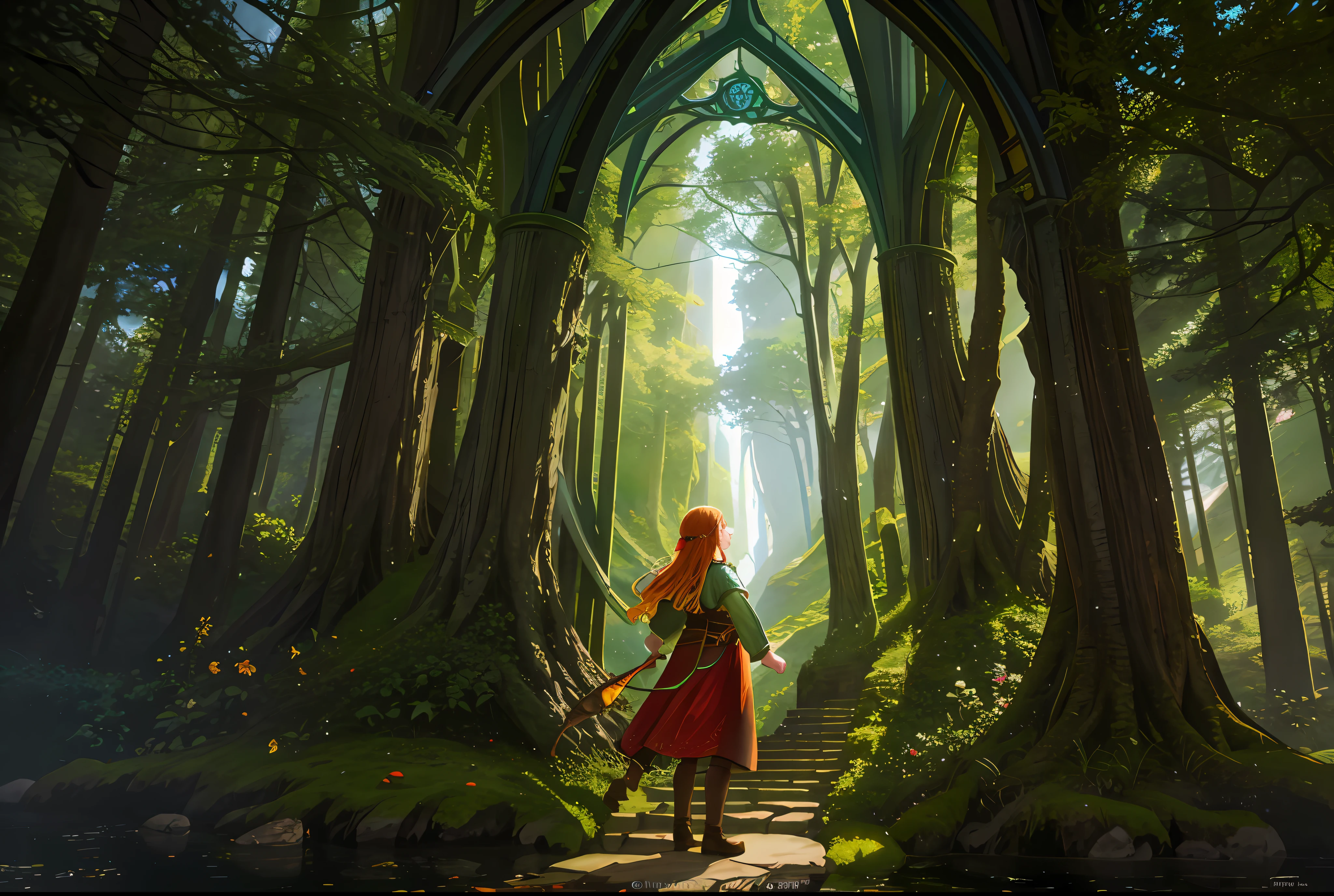 forest hobbit, fantasy, full of wonder and magic, curved bridges, stained glass windows, dramatic, ((abstract)), high octane render 8k, super detailed, realistic, super realistic, high quality, best, super detail, crazy detail, very detailed, photorealistic, epic composition, best quality, 32k --v 6