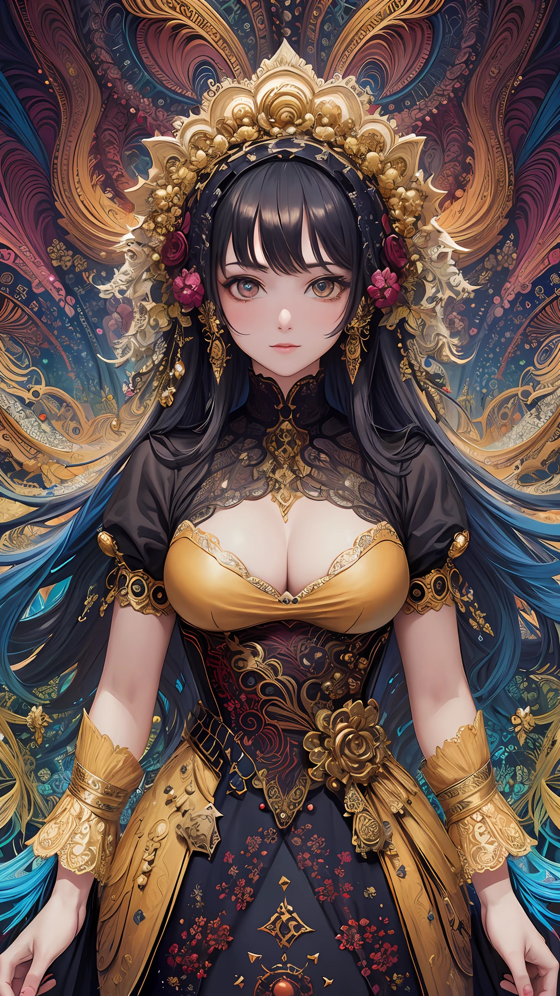 (masterpiece, top quality, best quality, official art, beautiful and aesthetic:1.2), (1girl), extreme detailed,(fractal art:1.3),colorful,highest detailed