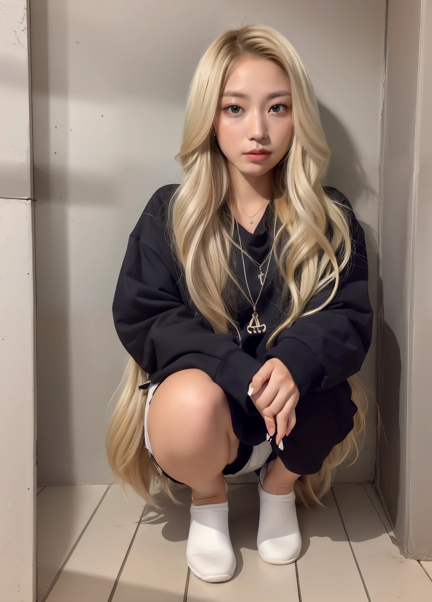 masterpiece,best quality,higher, asian,(brown race),dark skin,blonde hair,1girl,ndge,