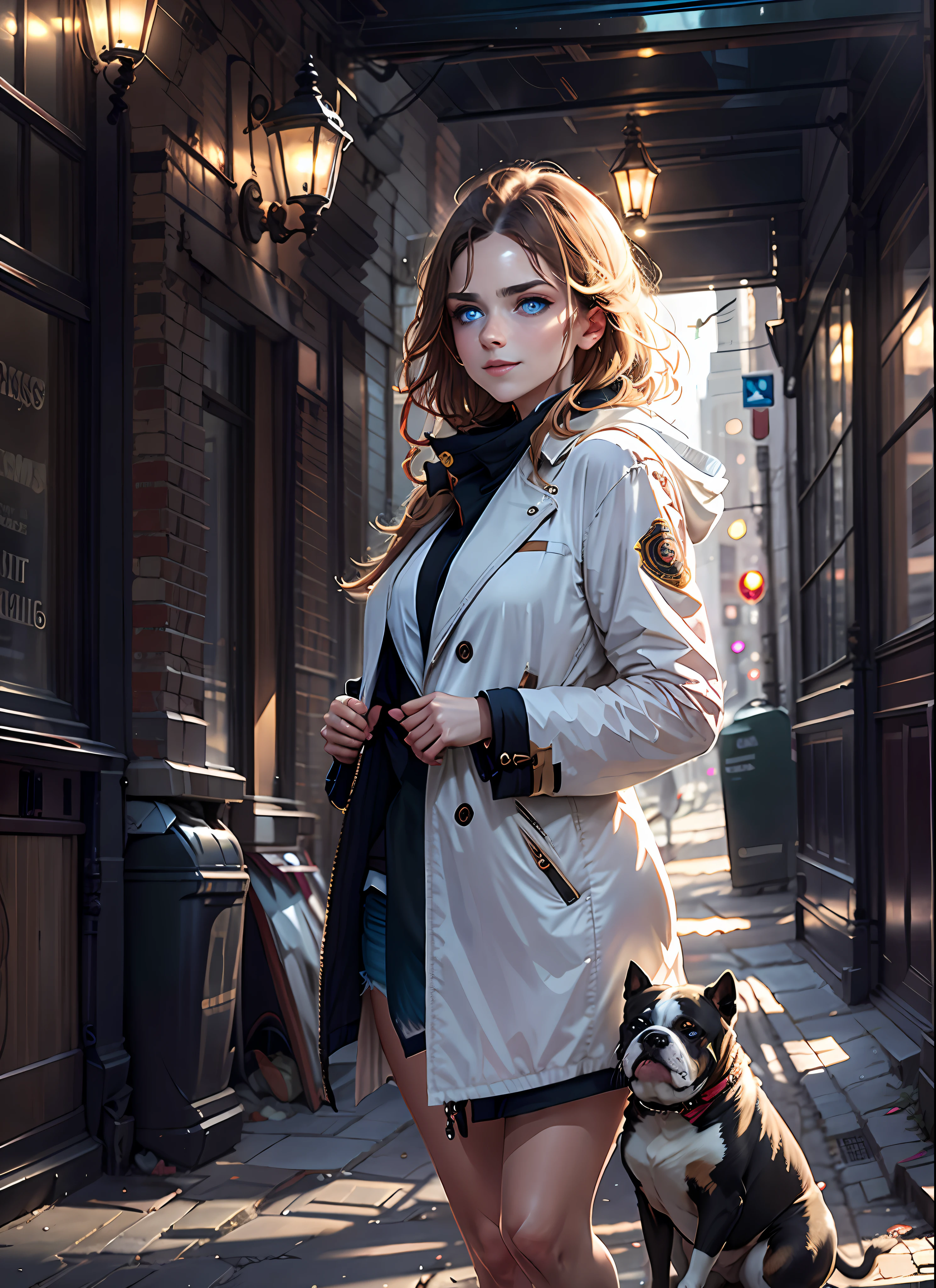 intricate details,((cinematic light)),
1girl play with pets on the street,
BREAK
Nova,solo,a \(girl\) with white coat,
BREAK
pets \(calico cats\),
BREAK
pet \(1bulldog\)