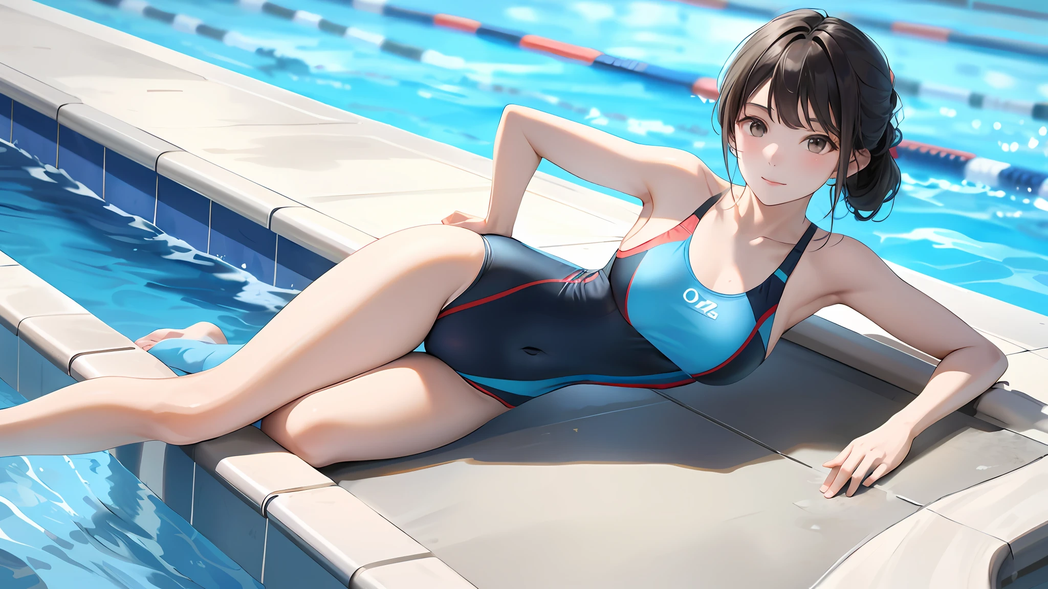 1 Girl, Competitive Swimsuit, Pool, Solo