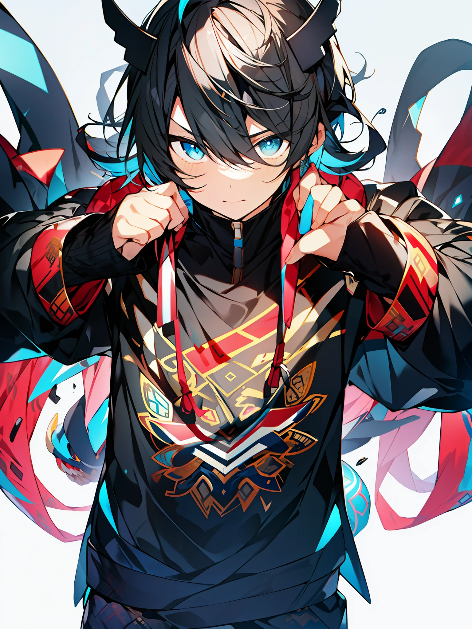 background, mixed-Japanese language_text in graffit, boys, excellent lighting, sidelighting, (), vhsKeeper,, style GUILTY GEAR -STRIVE perfect(flat color: 1.3), (magazine_cover: 1.4), (multicolored_background: 1.3), striped_background, card_background, :: comix style by joe madureira :: , perfect and detailed, ultra detailed shirt with abstract design, with Japanese letters print in graffit of the sides of the clothing, image of full-body boys fighting next to you with dragons powerful versus tentacle-filled alien creature, with immersive effects, hover effect, tribal tattoo graffiti style background with vibrant colors "ultra HDR" detailed and with focus effect, (masterpiece: 1.2, best quality), (finely detailed beautiful eyes: 1.2), , ((Solo)), (Finely detailed eyes and detailed face: 1.3), in various full-body attack poses, (beautiful background: 1.2), futuristic costume, super detailed circular metals Clinging to the arms and pants, fantastic paintings