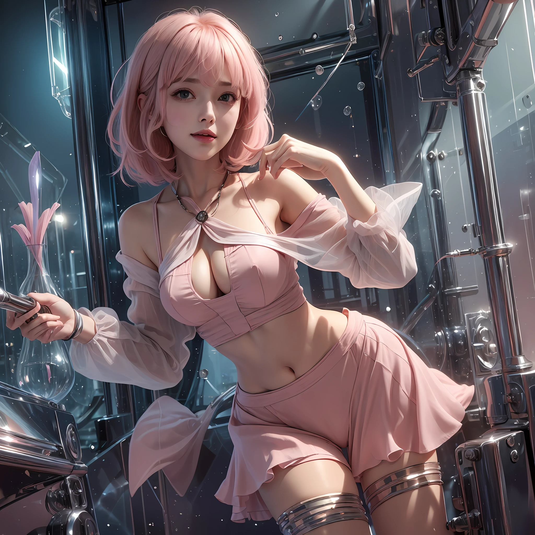 ((masterpiece, best)),(1girl),((mature woman)), light pink hair, dizzy, trumpet, ((office lady)), bangs, mid-chest, (full), slim, smiling, [wide hips] , office, standing, aru \(blue archive\), --auto --s2