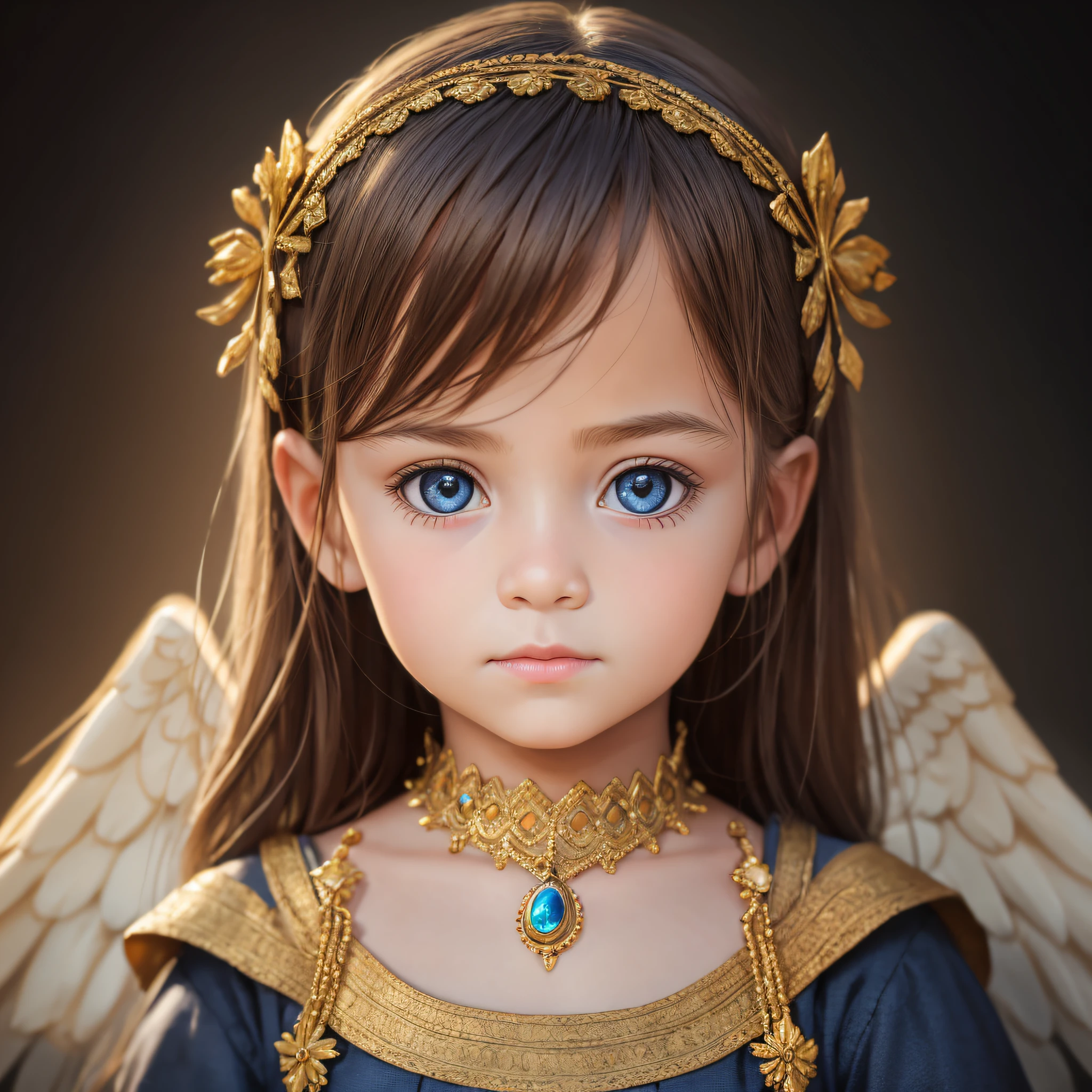 ultra realistic photograph, RAW photograph, 1child, gorgeous 9years aged child in a dark background, angelical clothes, gorgeous face, normal eyes, caricature, detailed face --auto --s2