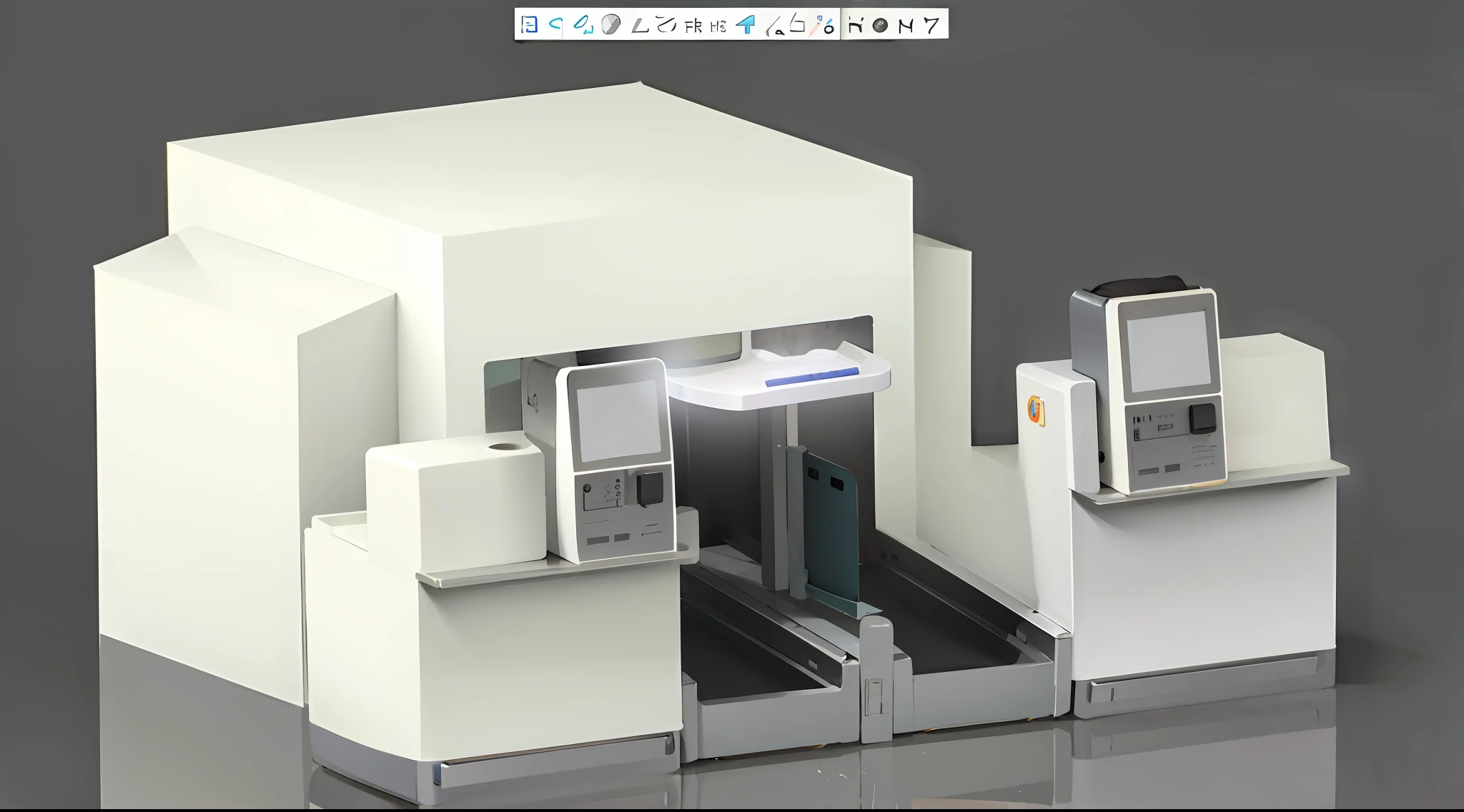 a close up of a machine with a computer on it, artistation render, etching render, 3 d product render, orthographic 3d rendering, 3d product, product design render, 3d computer render, digital render, high quality scan, solidworks, 3 - d render, bw 3 d render, production volume rendering, 3 d rendering --auto --s2