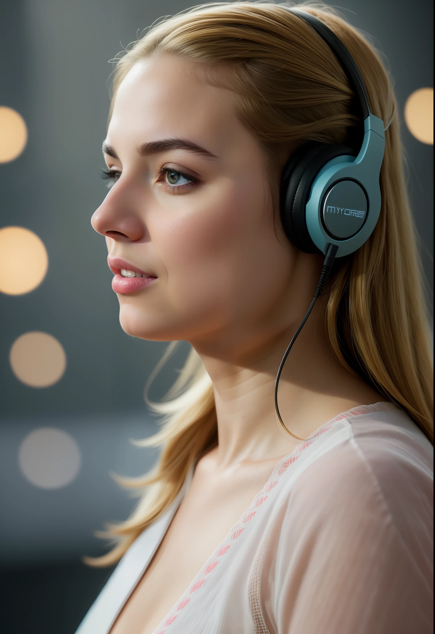 modern style;, masterpiece, best quality, 8k, artstation, sharp focus, ultra-realistic, high details, raw photo of woman, (((wireless headset))) ((((studio podcast)))), (((soft smile))), natural skin texture, 24mm, 4k textures, soft cinematic light, adobe lightroom, photolab, HDR, intricate, elegant, highly detailed, sharp focus, ((((cinematic look)))), soft tones, insane details, intricate details, hyperdetailed, low contrast,  Soft cinematic light, faint colors, exposure mix, HDR, faded, studio podcast, interview, big microphone