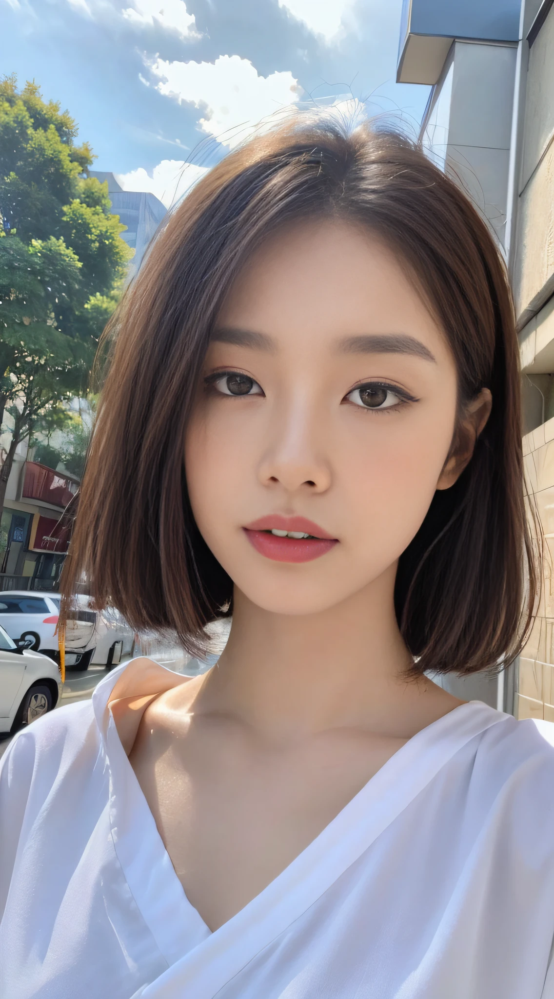 ((Best Quality, 8K, Masterpiece:1.3)), Focus: 1.2, Perfect Body Beauty: 1.4, Buttocks: 1.2, ((Layered Haircut, Breasts: 1.2)), (Wet Clothes: 1.1) , (Rain, Street:1.3), Bandeau Dress: 1.1, Highly Detailed Face and Skin Texture, Delicate Eyes, Double Eyelids, Whitened Skin, Long Hair