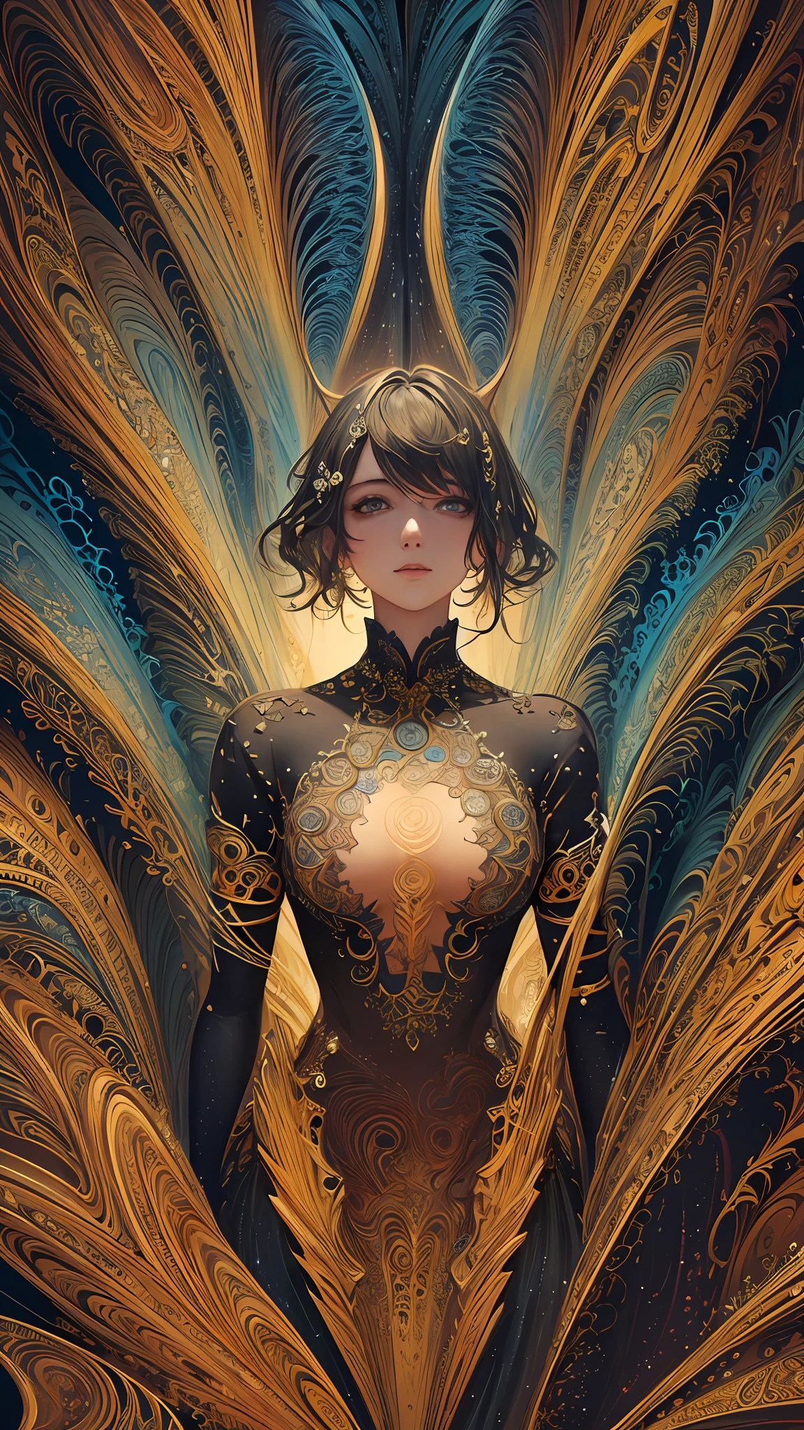 (masterpiece, top quality, best quality, official art, beautiful and aesthetic:1.2), (1girl), extreme detailed,(fractal art:1.3),colorful,highest detailed