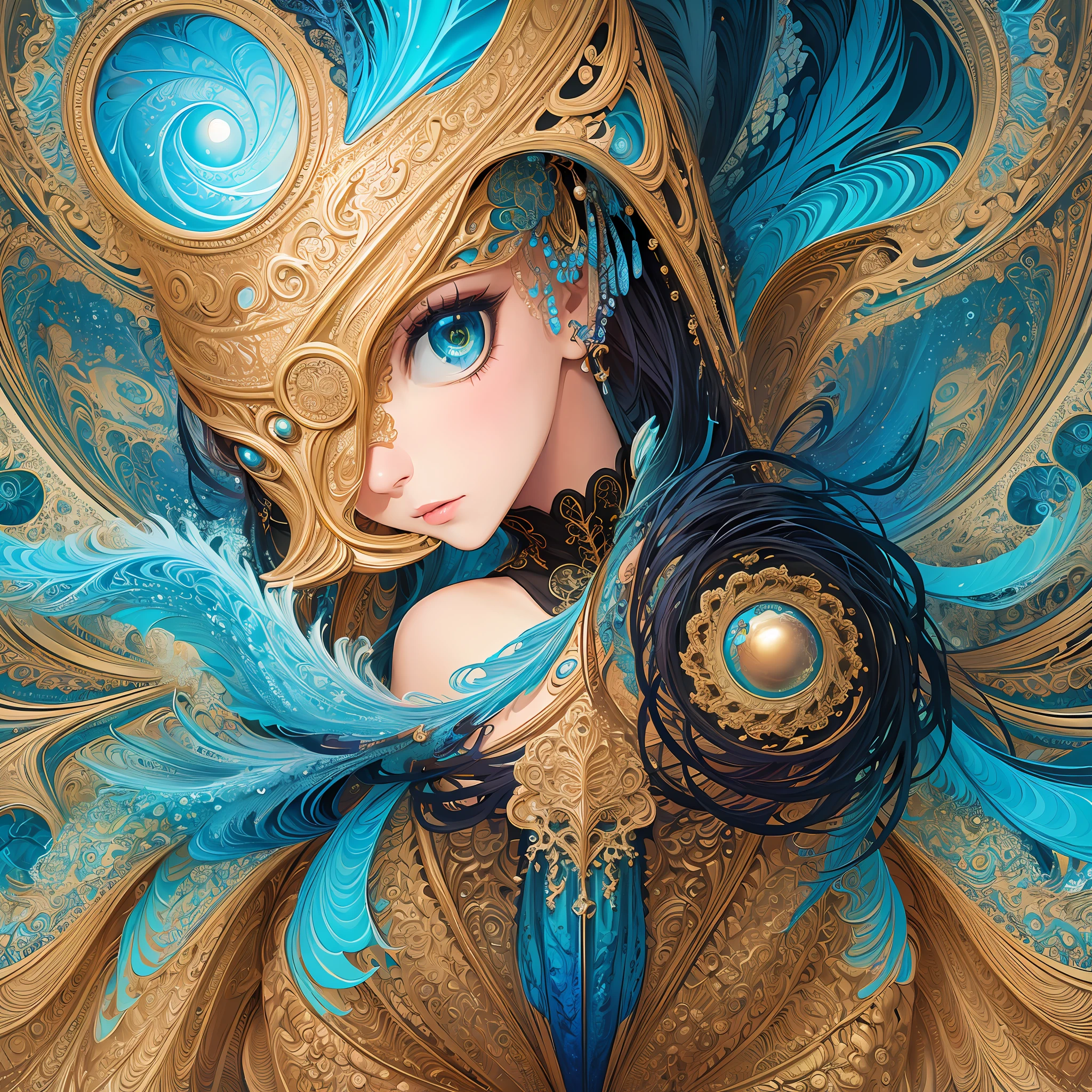 (masterpiece, top quality, best quality, official art, beautiful and aesthetic:1.2), (1girl), extreme detailed,(fractal art:1.3),colorful,highest detailed