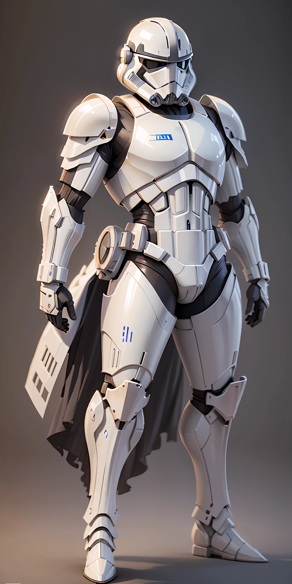 Knight stormtrooper from star wars, frontal, full-length, looking at the camera, facing the audience, standing pose, simple background, three-dimensional light, detailed full-body concept, sleek digital concept art, beautiful full-body concept art, art trend, CGsociety full-length,