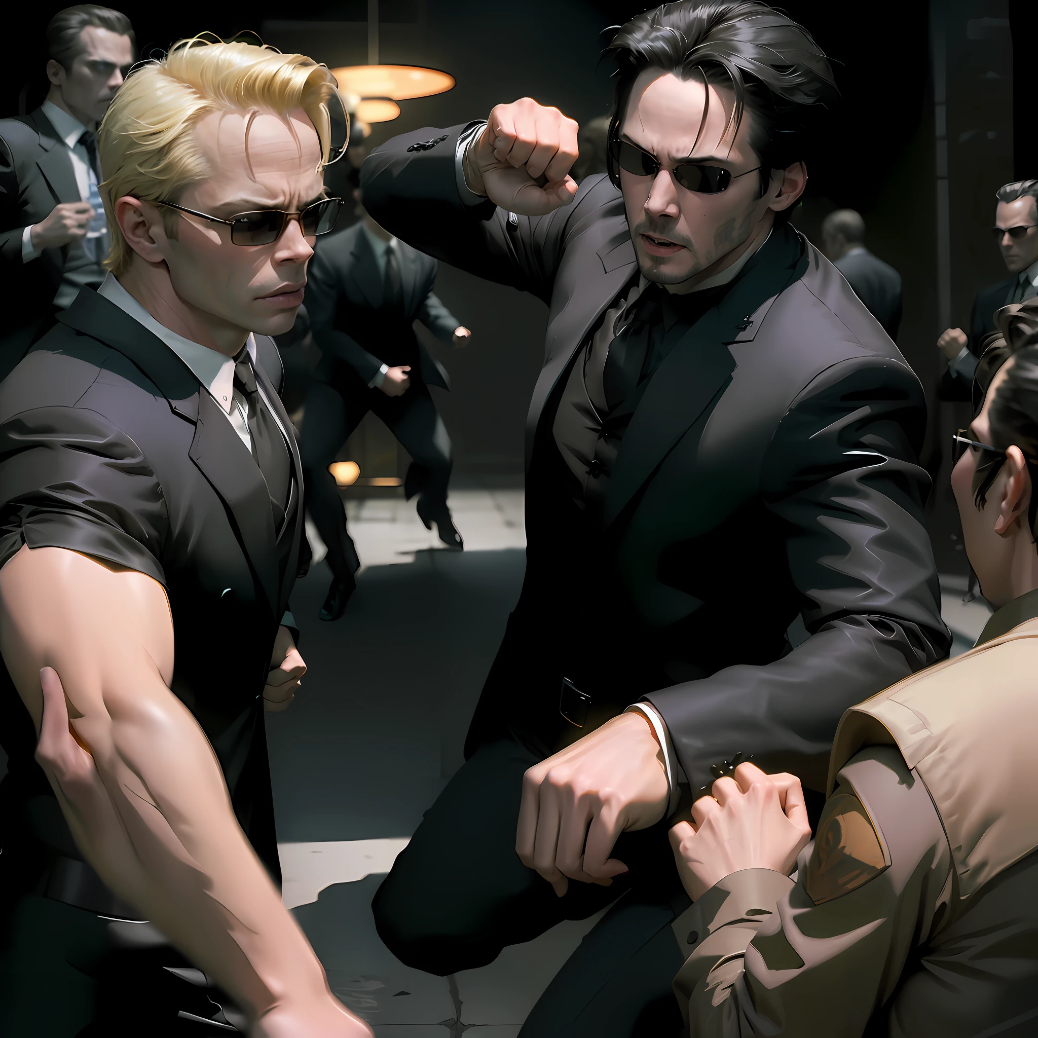 evil looking blond GUY PEARCE face, blond GUY PEARCE in a suit with square sunglasses close up, blond GUY PEARCE in a suit angry, blond GUY PEARCE in a suit with squared sunglasses, square sunglasses