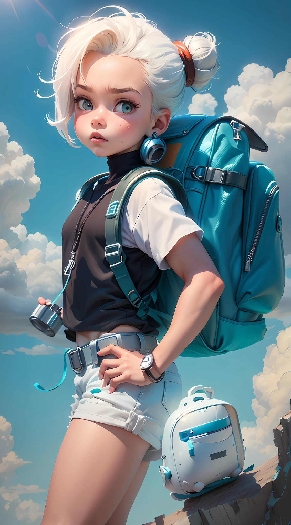 cartoon boy with backpack in front of a white background, animation character, 3d character, 3d character, arnold maya rendering, close-up character, 3d character rendering, cute cartoon character, toon render keyshot, pixar renderman rendering, highly detailed character, stylized character, cartoon character, cute 3d rendering, maxwell rendering, half-party hairstyle, pixar style,