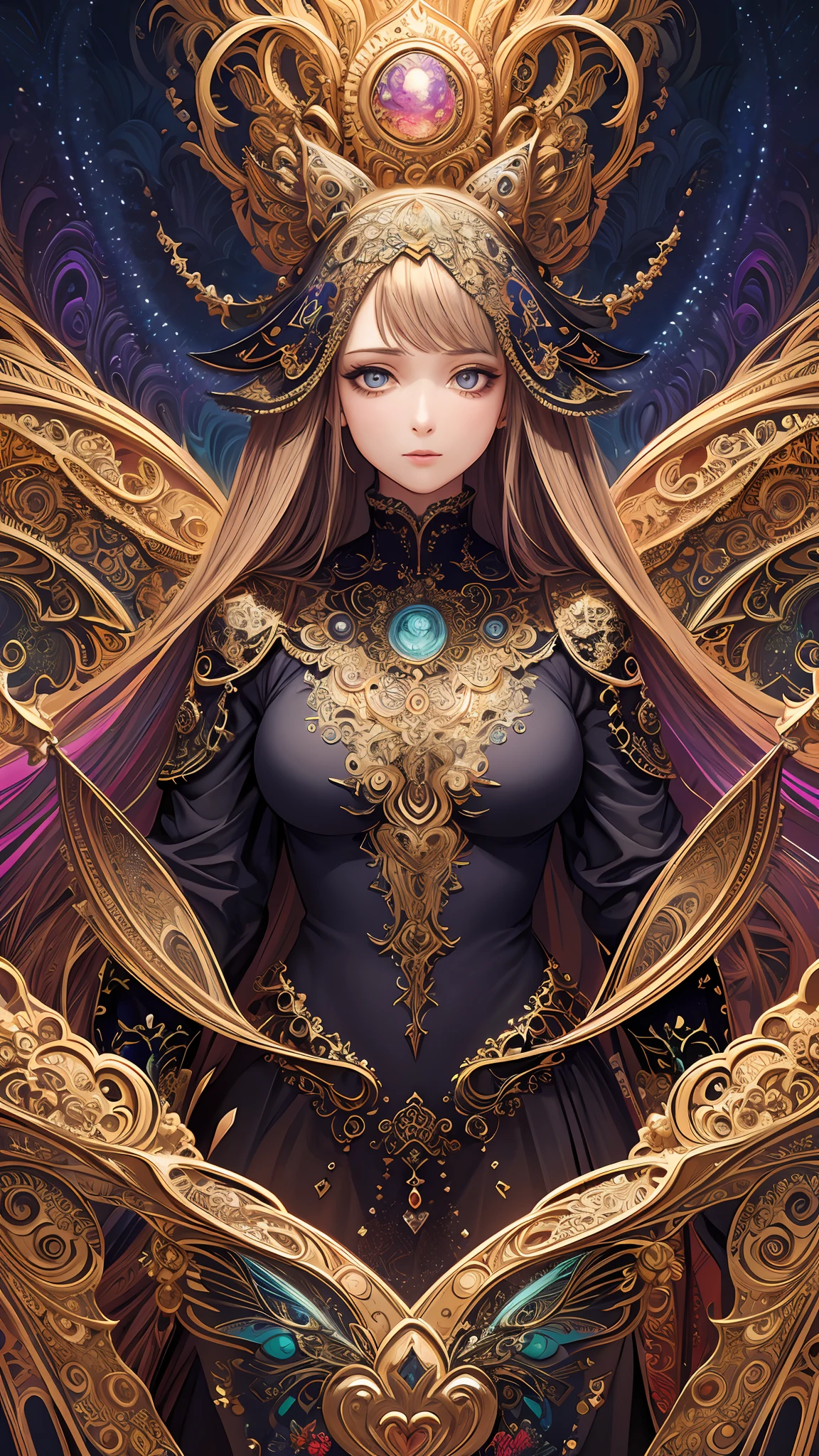 (masterpiece, top quality, best quality, official art, beautiful and aesthetic:1.2), (1girl), extreme detailed,(fractal art:1.3),colorful,highest detailed