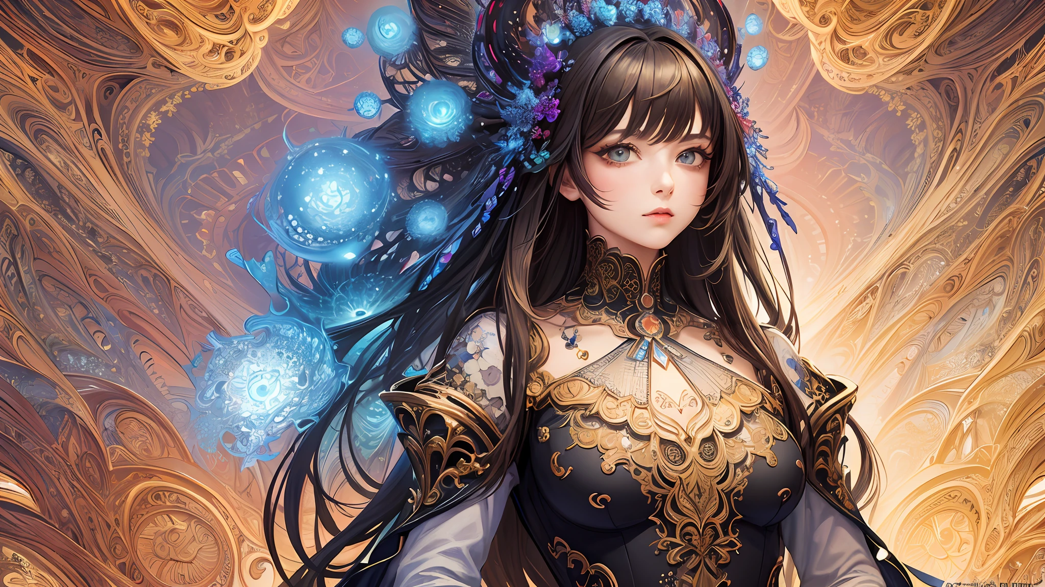 (masterpiece, top quality, best quality, official art, beautiful and aesthetic:1.2), (1girl), extreme detailed,(fractal art:1.3),colorful,highest detailed