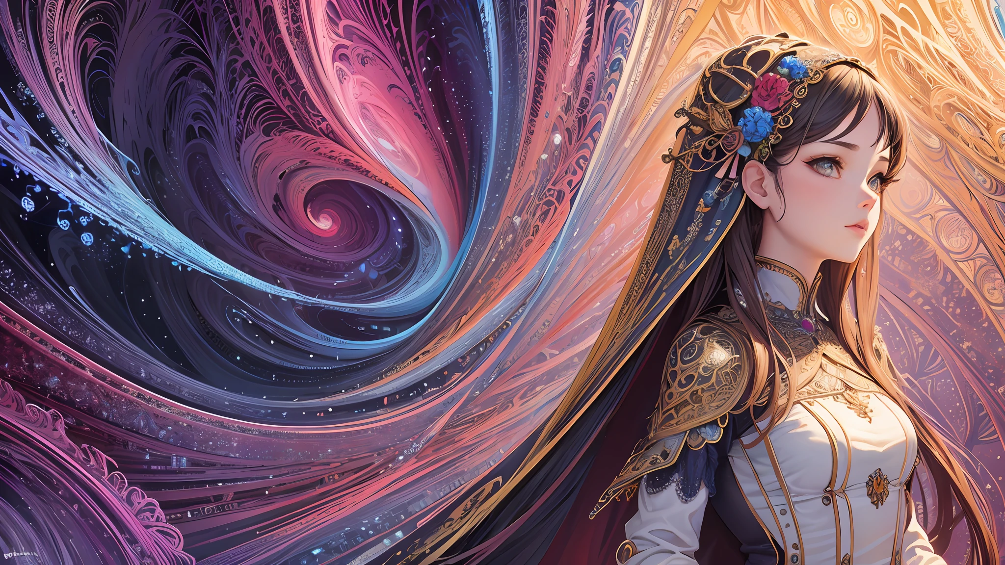 (masterpiece, top quality, best quality, official art, beautiful and aesthetic:1.2), (1girl), extreme detailed,(fractal art:1.3),colorful,highest detailed