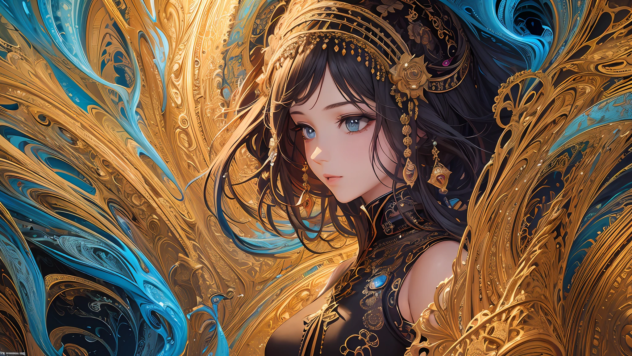 (masterpiece, top quality, best quality, official art, beautiful and aesthetic:1.2), (1girl), extreme detailed,(fractal art:1.3),colorful,highest detailed