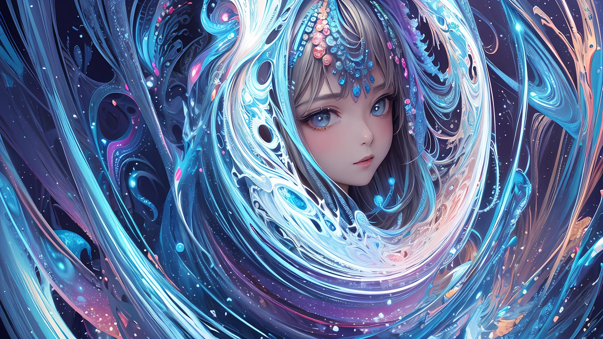 (masterpiece, top quality, best quality, official art, beautiful and aesthetic:1.2), (1girl), extreme detailed,(fractal art:1.3),colorful,highest detailed
