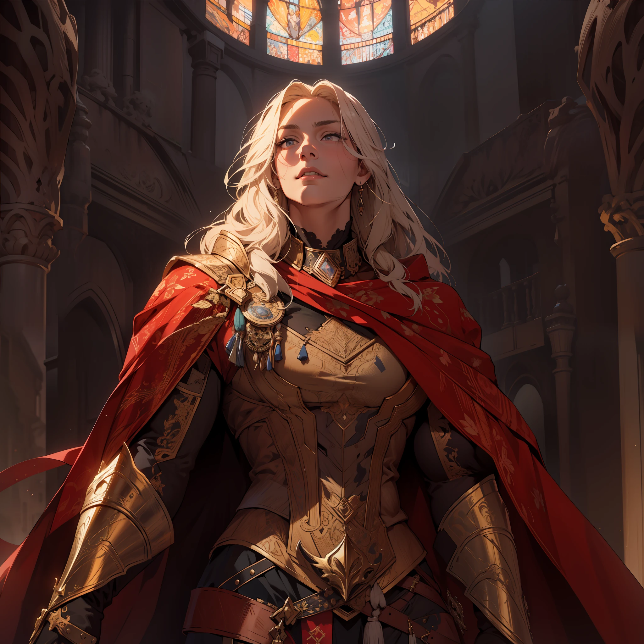 tall and strong woman, strong and robust woman face, big physique, beautiful and square face