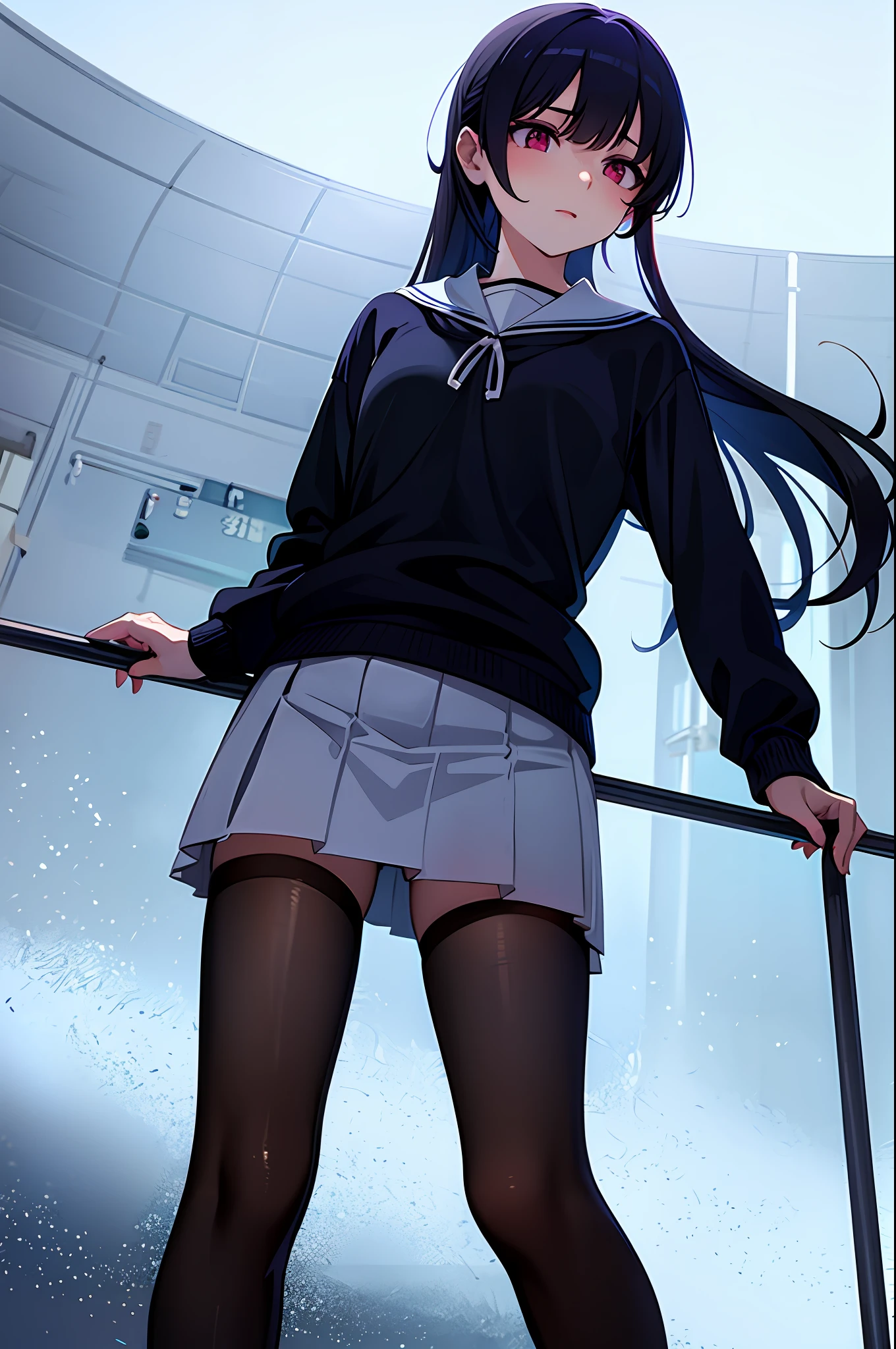 Anime Girl, Looking Down, Uncomfortable Face, Eyes Without Light, See-Through, Koitsumaji i